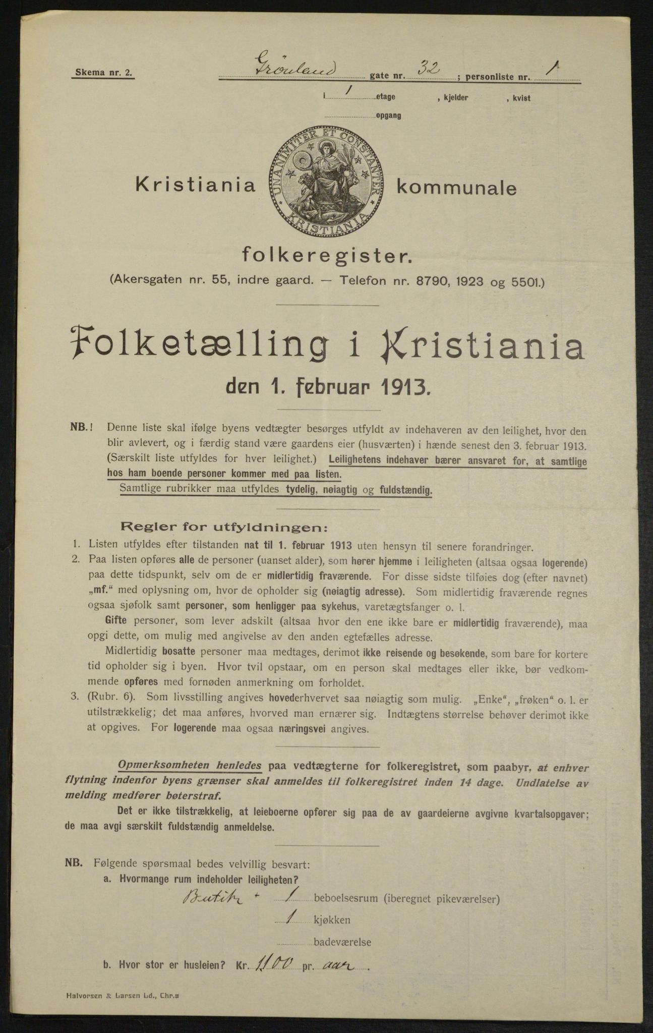 OBA, Municipal Census 1913 for Kristiania, 1913, p. 31621