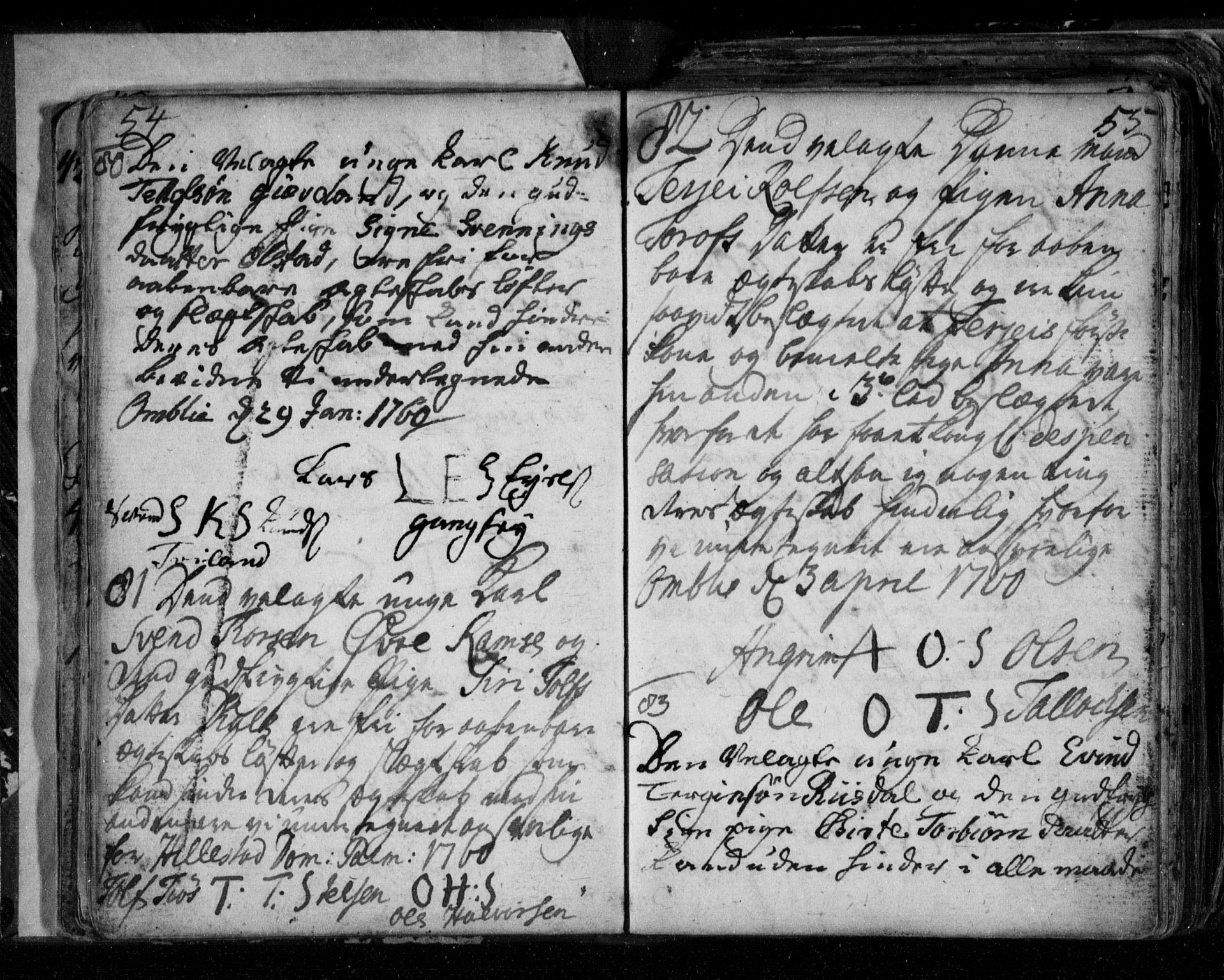 Åmli sokneprestkontor, AV/SAK-1111-0050/F/Fe/L0001: Best man's statements no. A VI 40, 1754-1799, p. 54-55