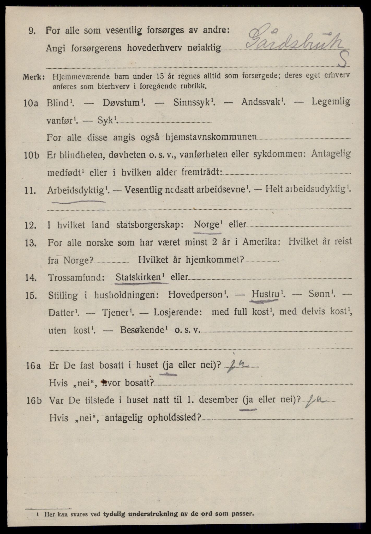 SAT, 1920 census for Ulstein, 1920, p. 4095