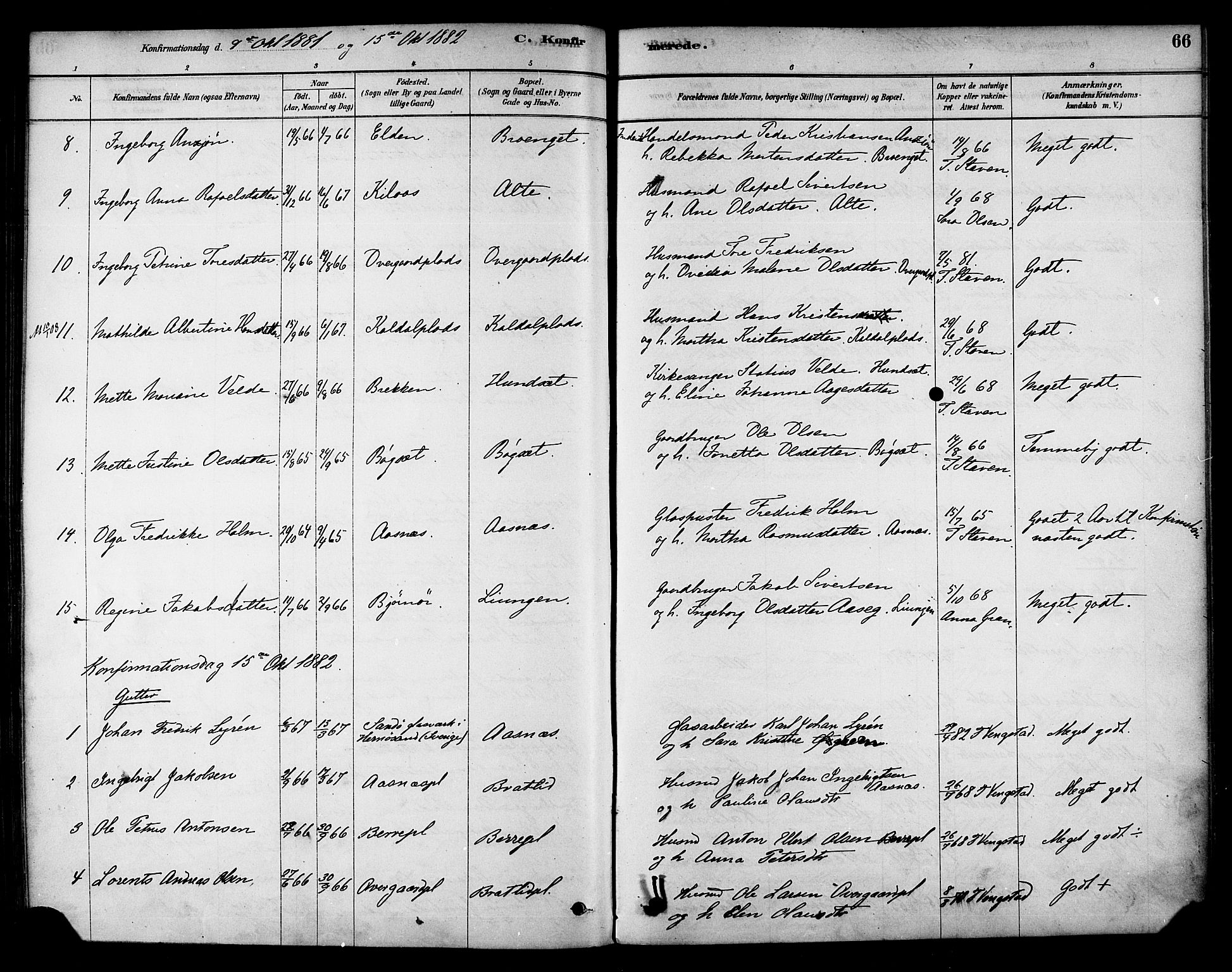 Ministerialprotokoller, klokkerbøker og fødselsregistre - Nord-Trøndelag, SAT/A-1458/742/L0408: Parish register (official) no. 742A01, 1878-1890, p. 66