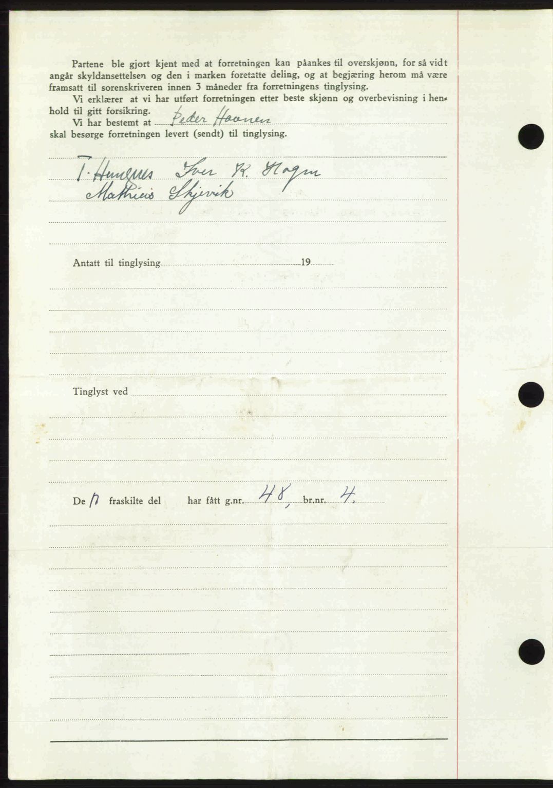 Romsdal sorenskriveri, AV/SAT-A-4149/1/2/2C: Mortgage book no. A30, 1949-1949, Diary no: : 2252/1949