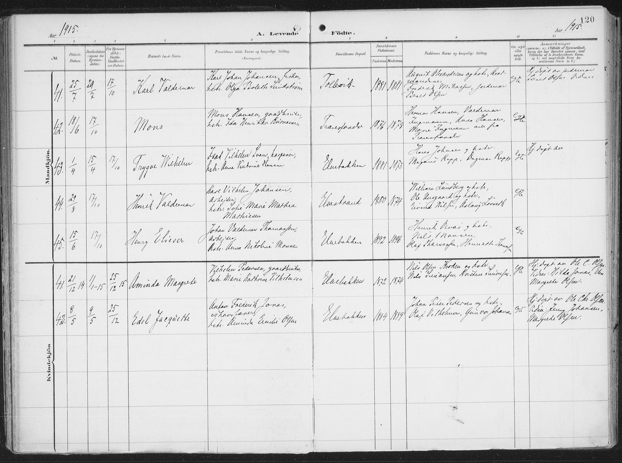 Alta sokneprestkontor, SATØ/S-1338/H/Ha/L0005.kirke: Parish register (official) no. 5, 1904-1918, p. 120
