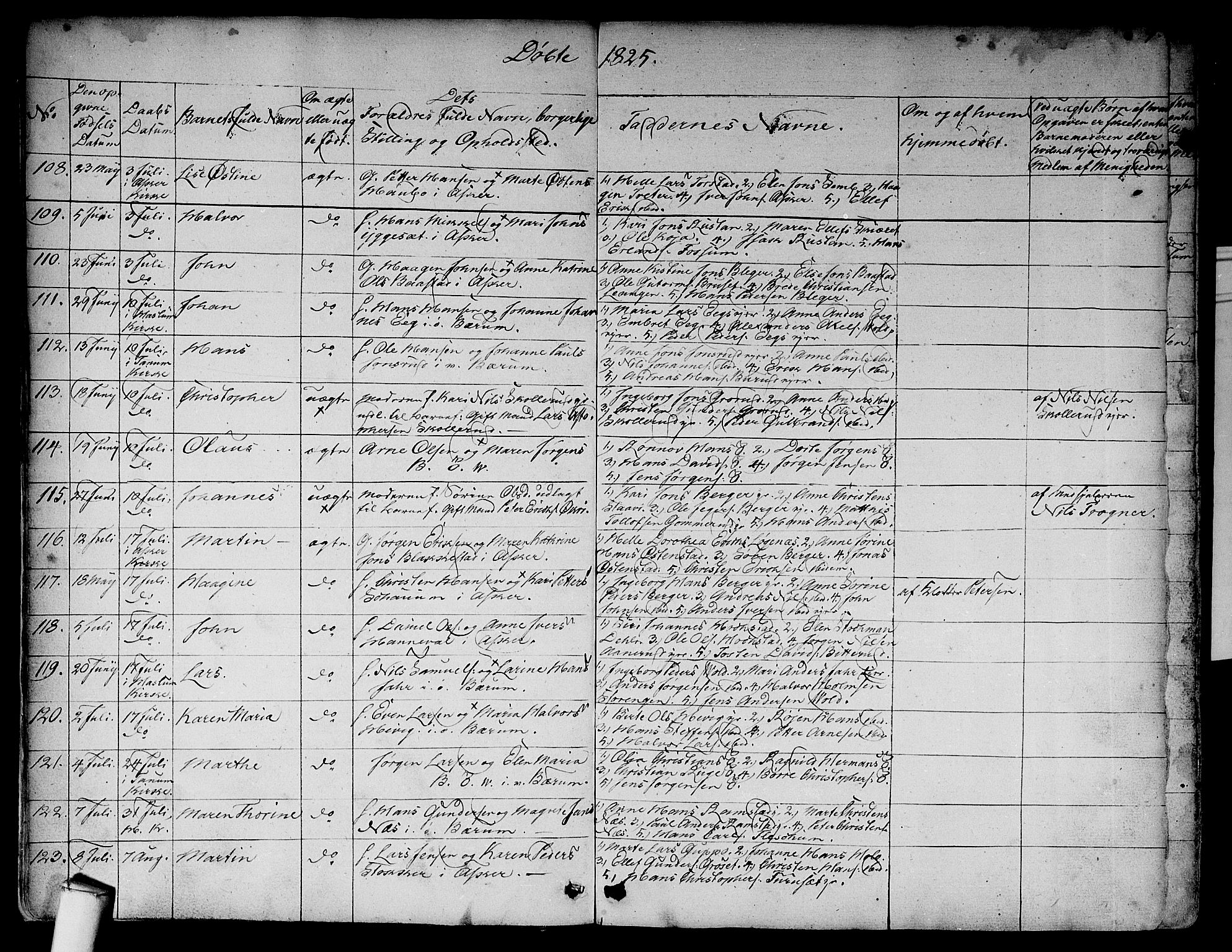 Asker prestekontor Kirkebøker, SAO/A-10256a/F/Fa/L0007: Parish register (official) no. I 7, 1825-1864, p. 9