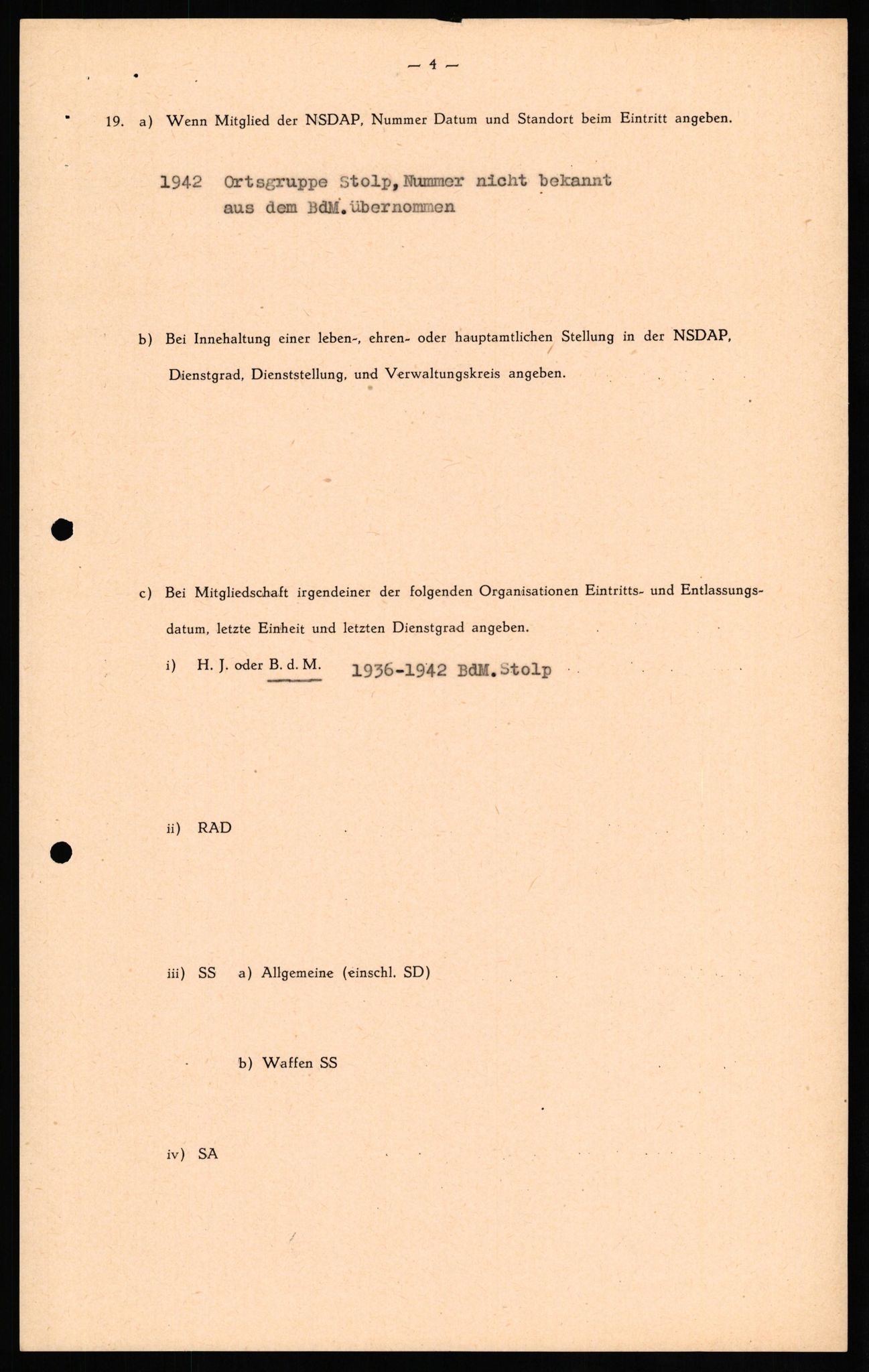 Forsvaret, Forsvarets overkommando II, AV/RA-RAFA-3915/D/Db/L0026: CI Questionaires. Tyske okkupasjonsstyrker i Norge. Tyskere., 1945-1946, p. 294