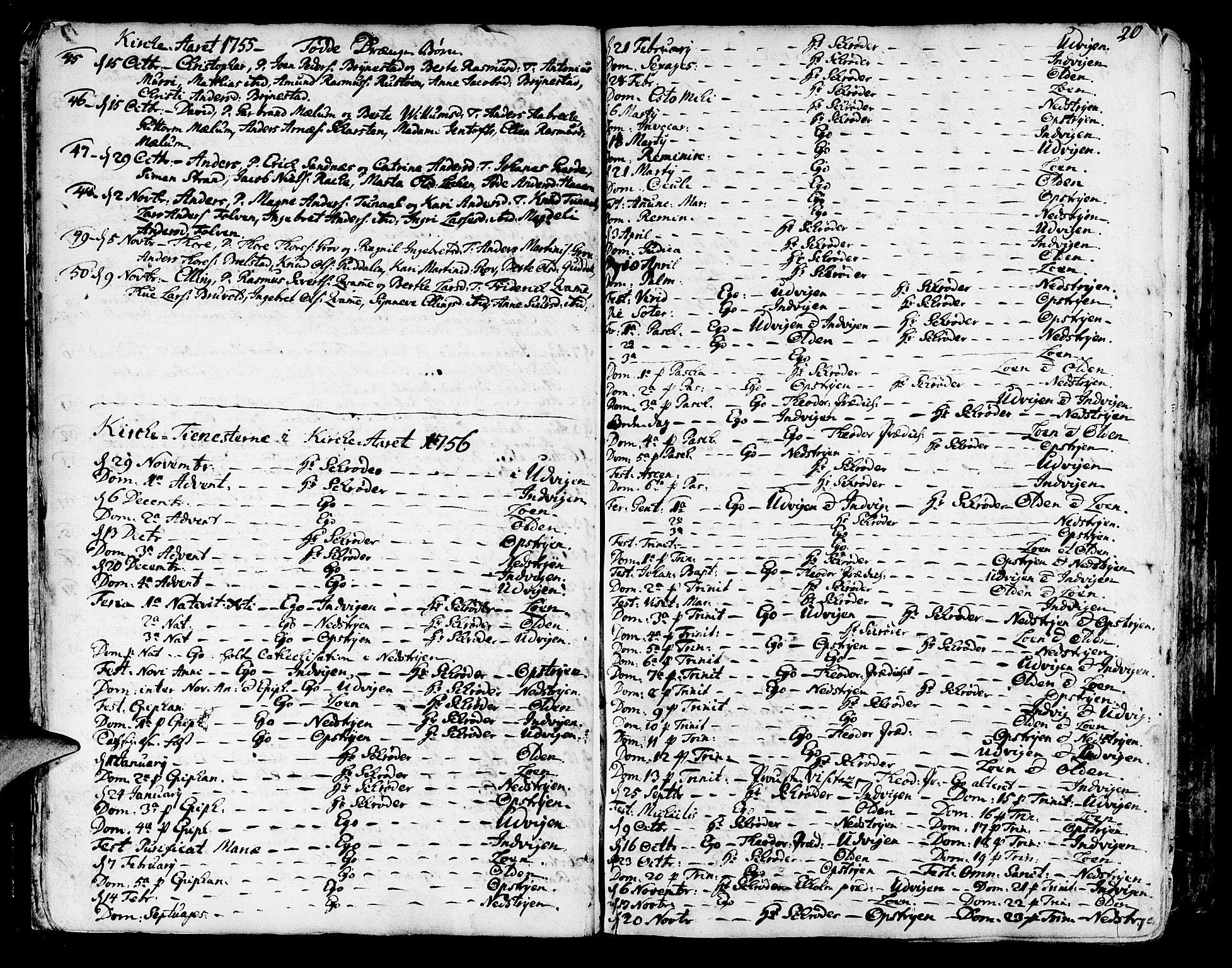 Innvik sokneprestembete, SAB/A-80501: Parish register (official) no. A 1, 1750-1816, p. 20