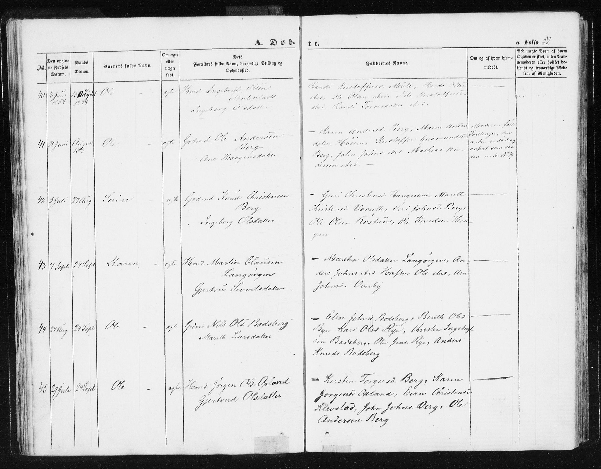 Ministerialprotokoller, klokkerbøker og fødselsregistre - Sør-Trøndelag, AV/SAT-A-1456/612/L0376: Parish register (official) no. 612A08, 1846-1859, p. 52