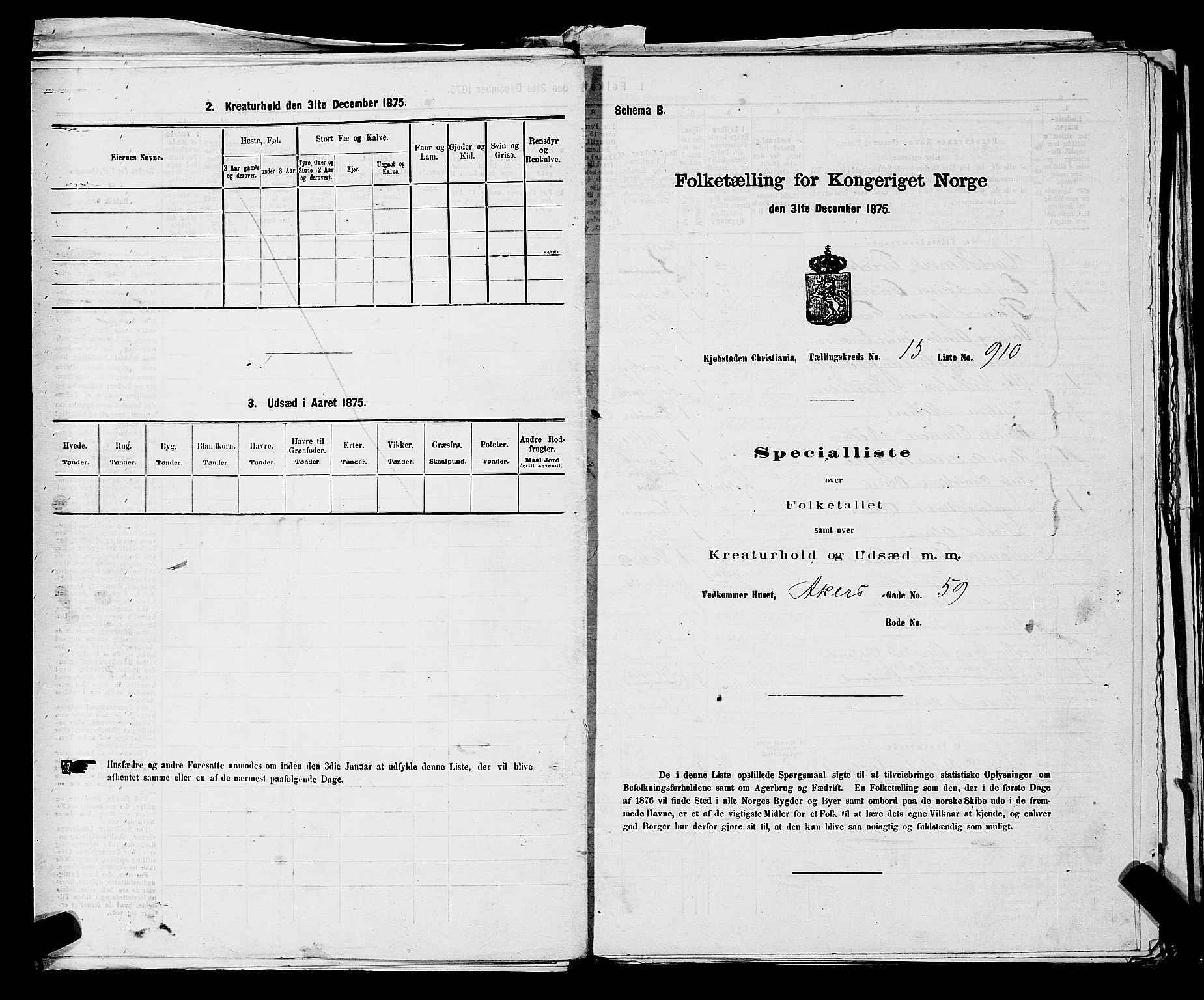 RA, 1875 census for 0301 Kristiania, 1875, p. 2842