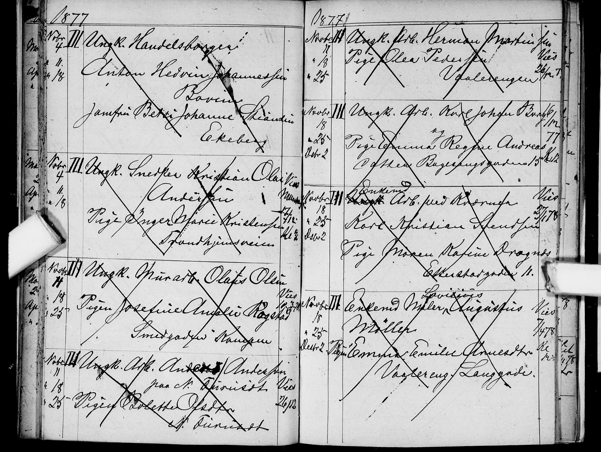 Østre Aker prestekontor Kirkebøker, AV/SAO-A-10840/H/Ha/L0003: Banns register no. I 3, 1873-1878