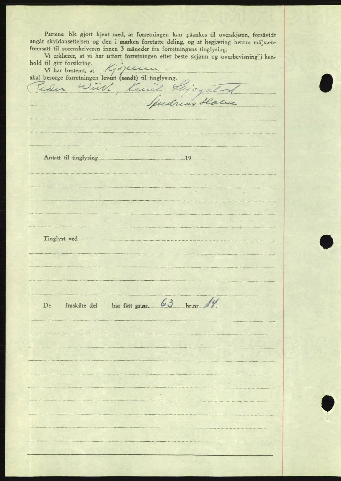 Romsdal sorenskriveri, AV/SAT-A-4149/1/2/2C: Mortgage book no. A16, 1944-1944, Diary no: : 1149/1944