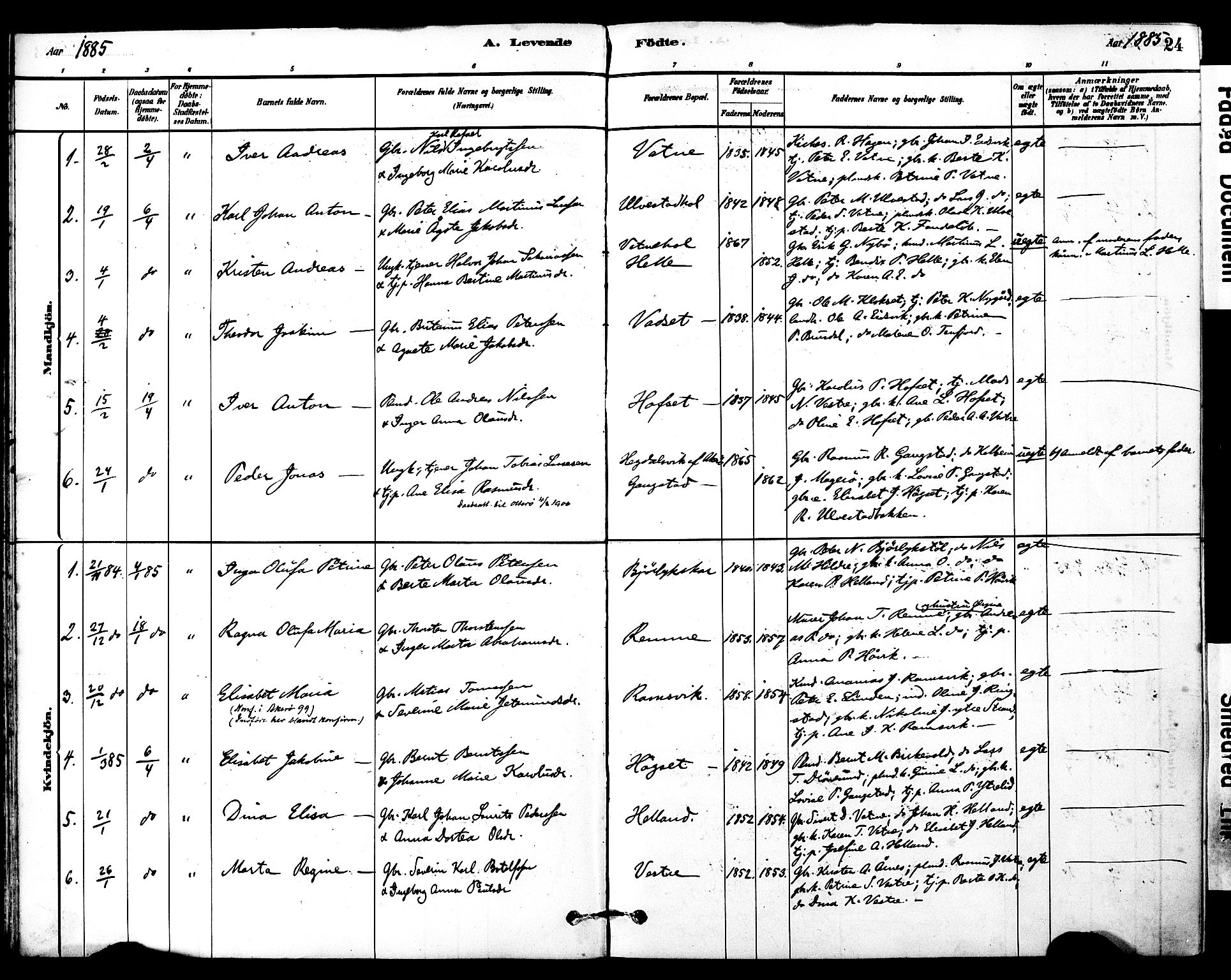 Ministerialprotokoller, klokkerbøker og fødselsregistre - Møre og Romsdal, SAT/A-1454/525/L0374: Parish register (official) no. 525A04, 1880-1899, p. 24