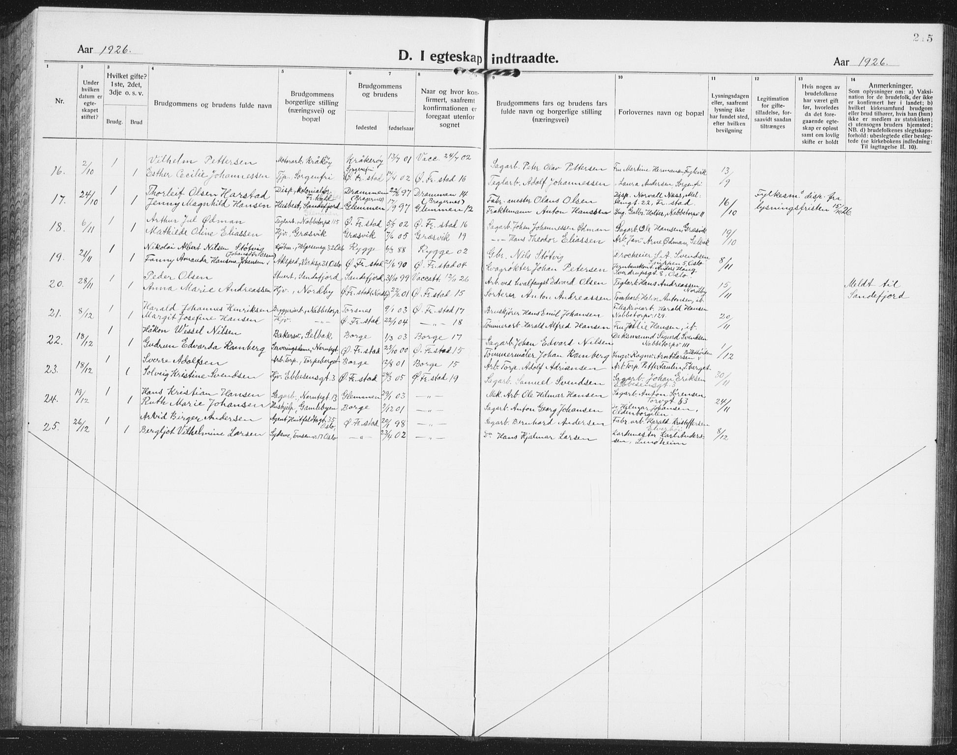 Østre Fredrikstad prestekontor Kirkebøker, SAO/A-10907/G/Ga/L0003: Parish register (copy) no. 3, 1920-1940, p. 215