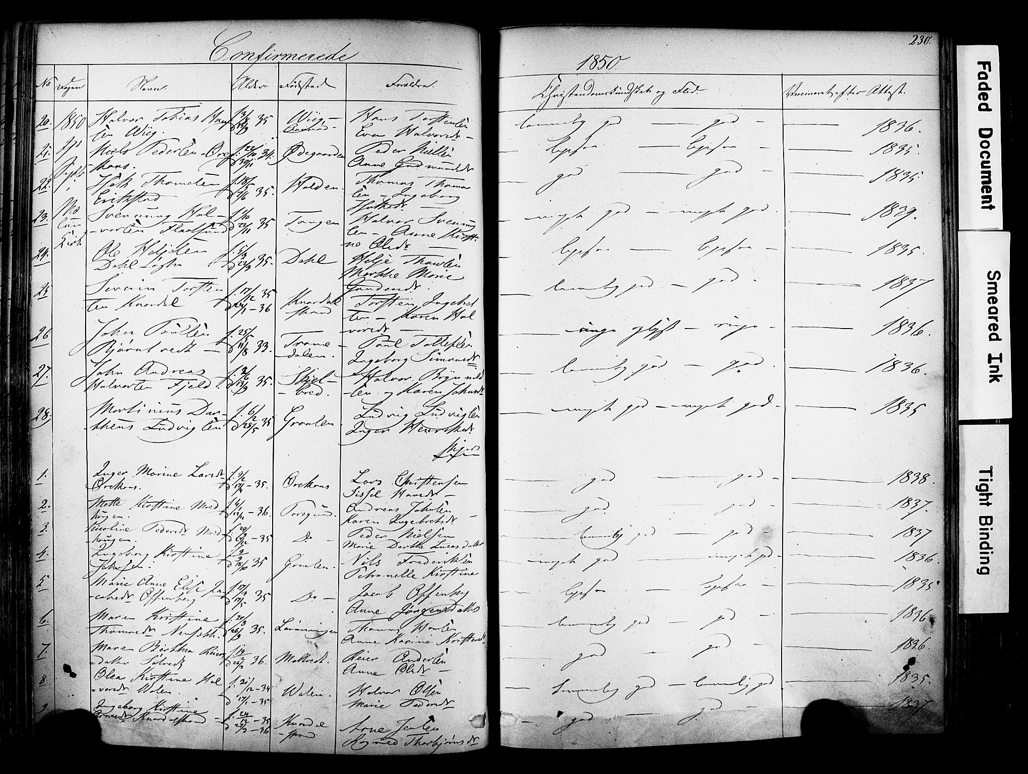 Solum kirkebøker, AV/SAKO-A-306/F/Fa/L0006: Parish register (official) no. I 6, 1844-1855, p. 230