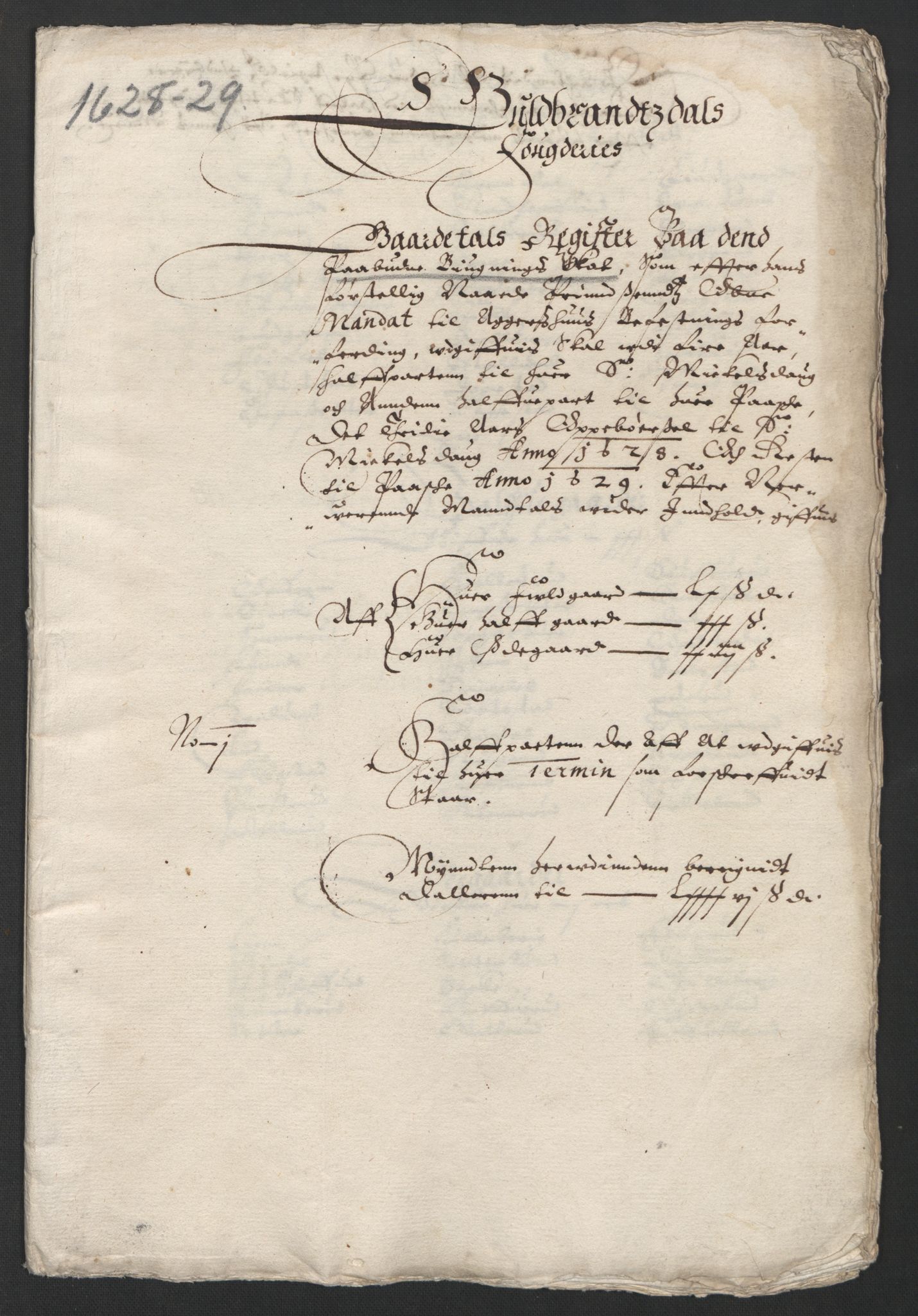 Rentekammeret inntil 1814, Reviderte regnskaper, Lensregnskaper, AV/RA-EA-5023/R/Rb/Rba/L0090: Akershus len, 1628-1629