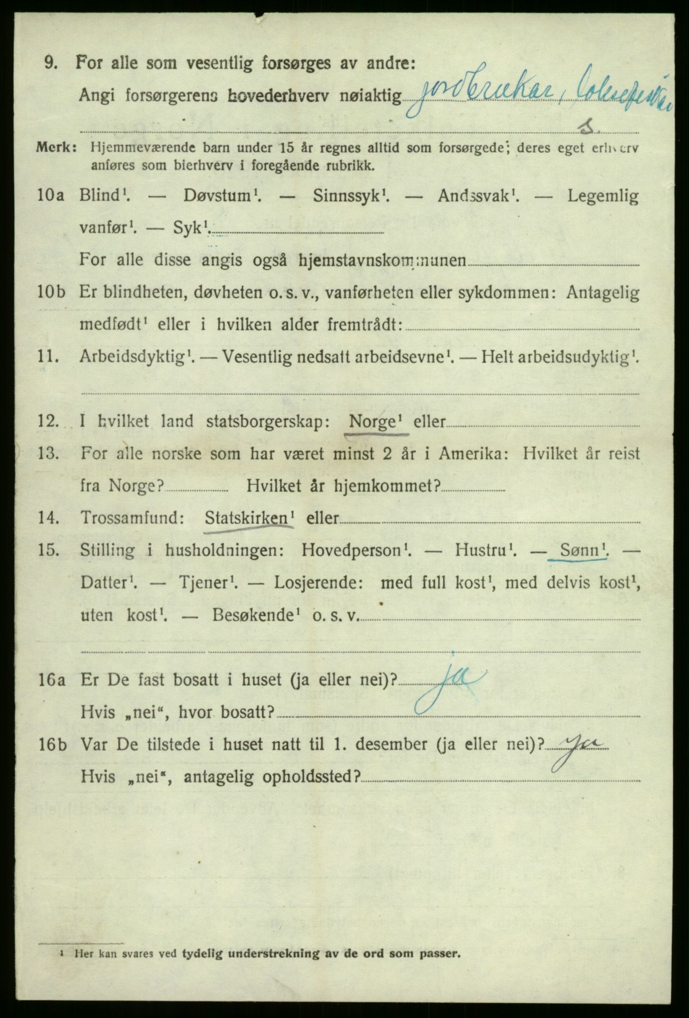 SAB, 1920 census for Kyrkjebø, 1920, p. 1014