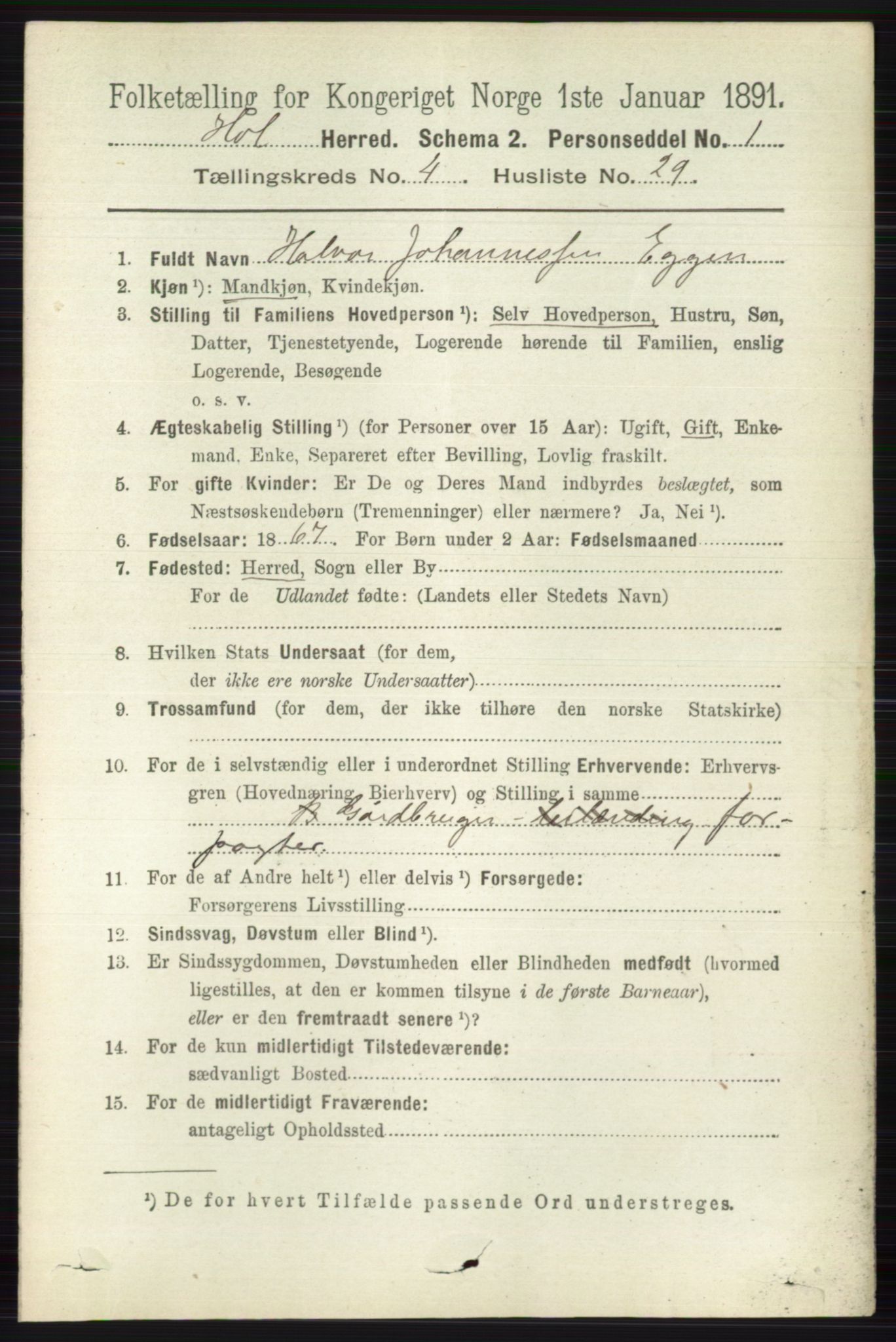 RA, 1891 census for 0620 Hol, 1891, p. 1413