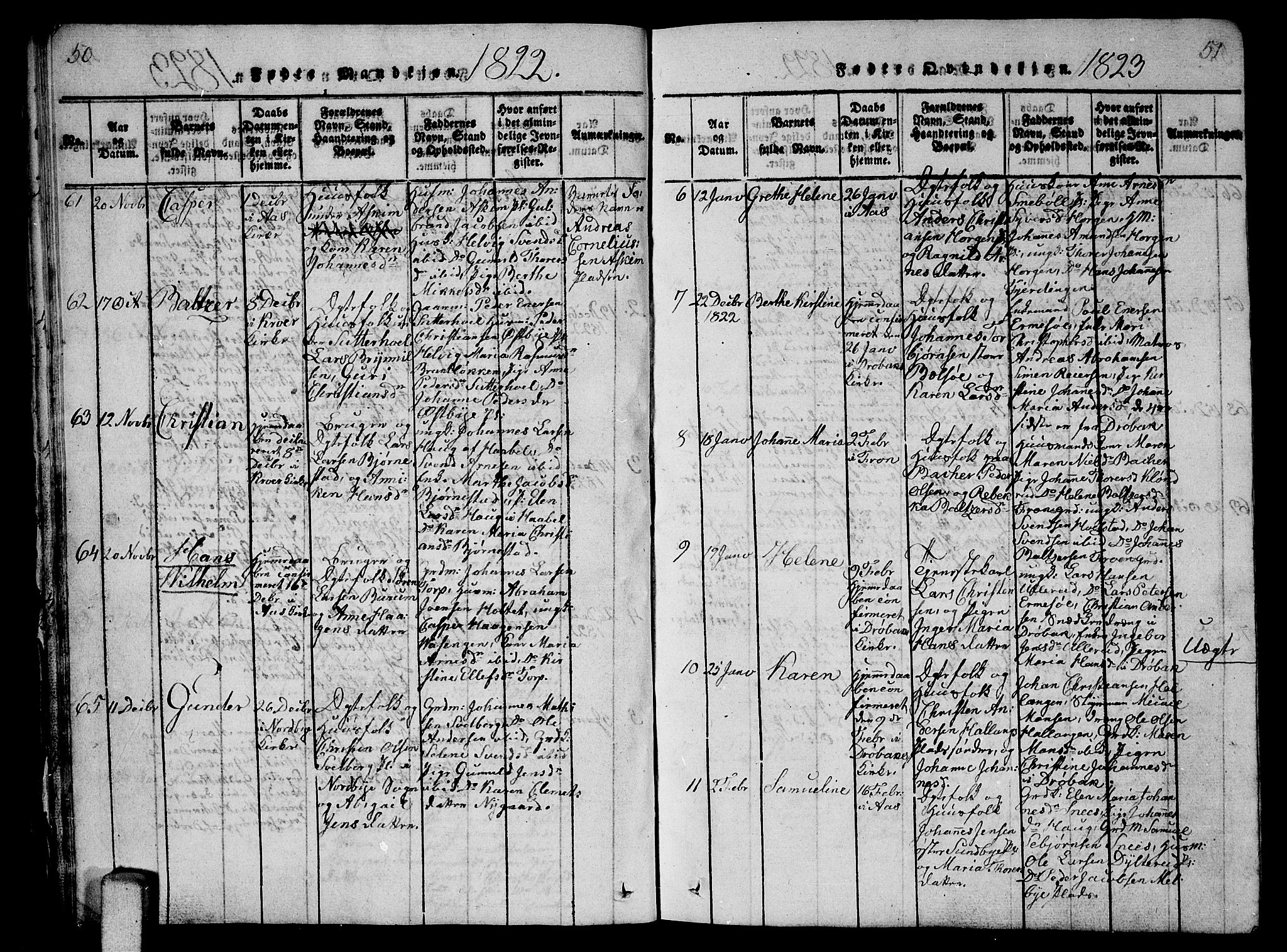 Ås prestekontor Kirkebøker, SAO/A-10894/G/Ga/L0002: Parish register (copy) no. I 2, 1820-1836, p. 50-51