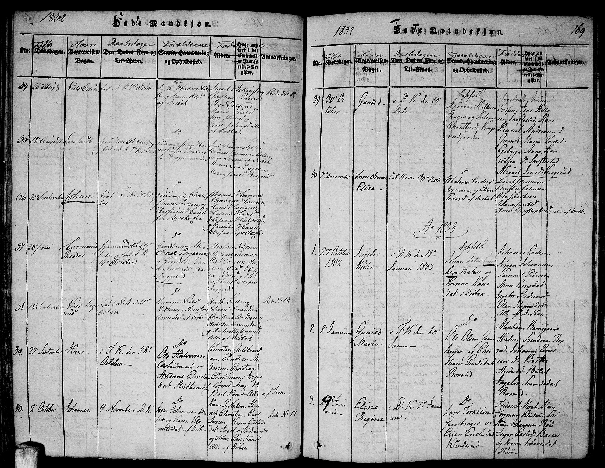 Drøbak prestekontor Kirkebøker, AV/SAO-A-10142a/F/Fa/L0001: Parish register (official) no. I 1, 1816-1842, p. 169