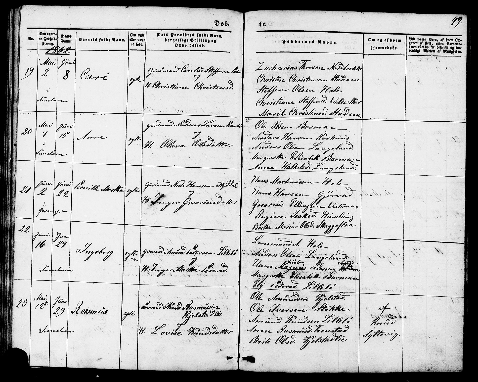 Ministerialprotokoller, klokkerbøker og fødselsregistre - Møre og Romsdal, AV/SAT-A-1454/517/L0222: Parish register (official) no. 517A02, 1846-1862, p. 99