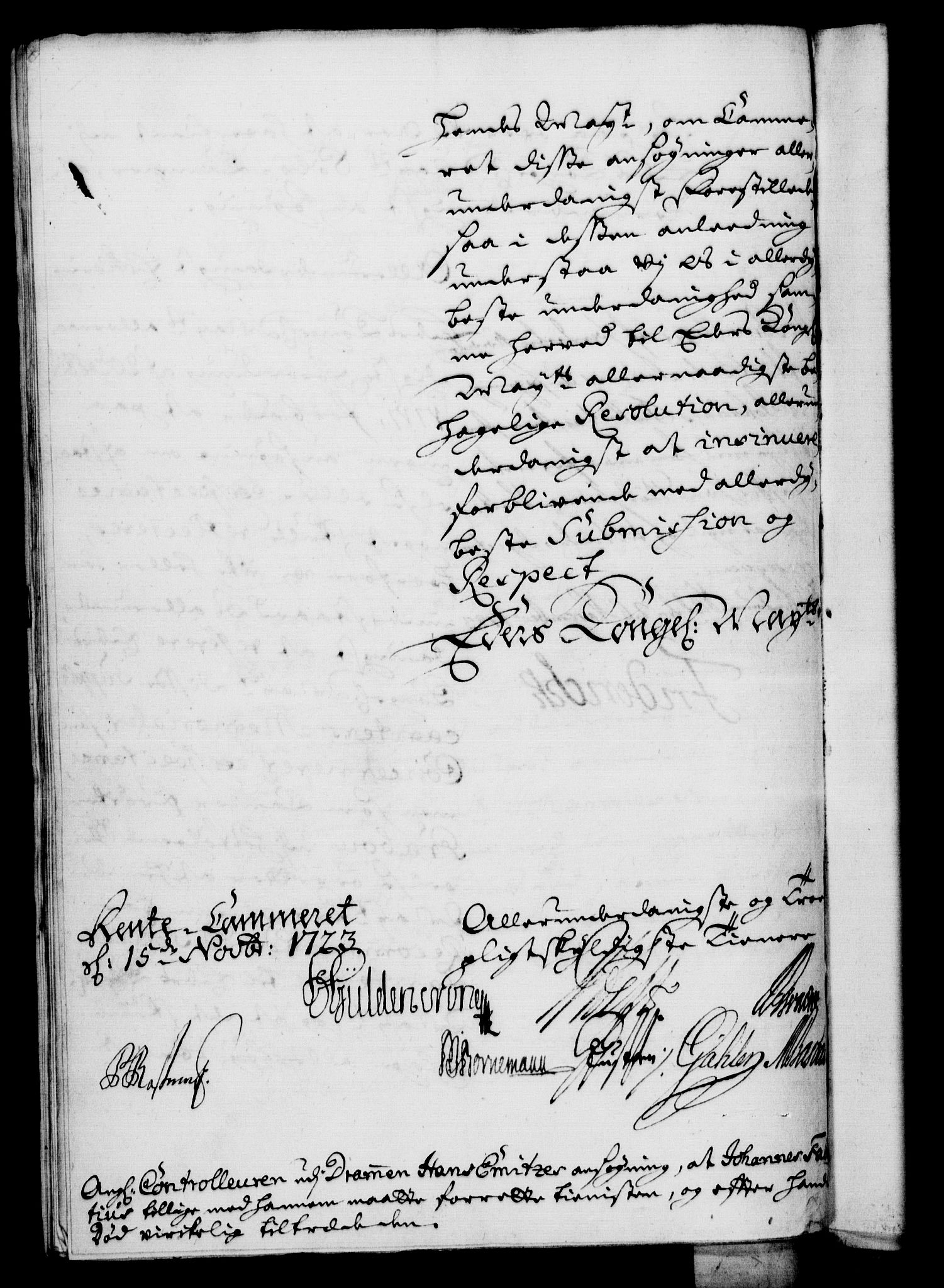 Rentekammeret, Kammerkanselliet, RA/EA-3111/G/Gf/Gfa/L0006: Norsk relasjons- og resolusjonsprotokoll (merket RK 52.6), 1723, p. 1310