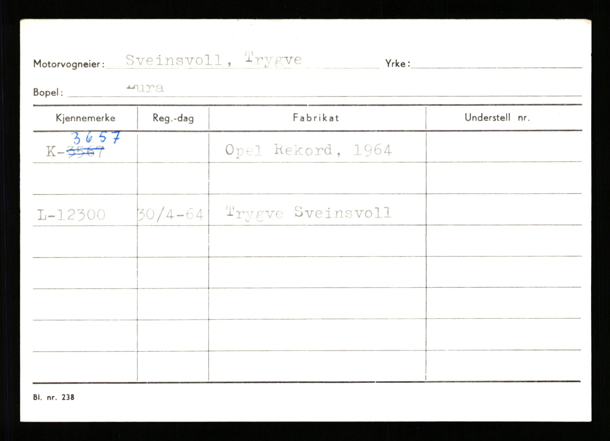 Stavanger trafikkstasjon, SAST/A-101942/0/G/L0001: Registreringsnummer: 0 - 5782, 1930-1971, p. 2299