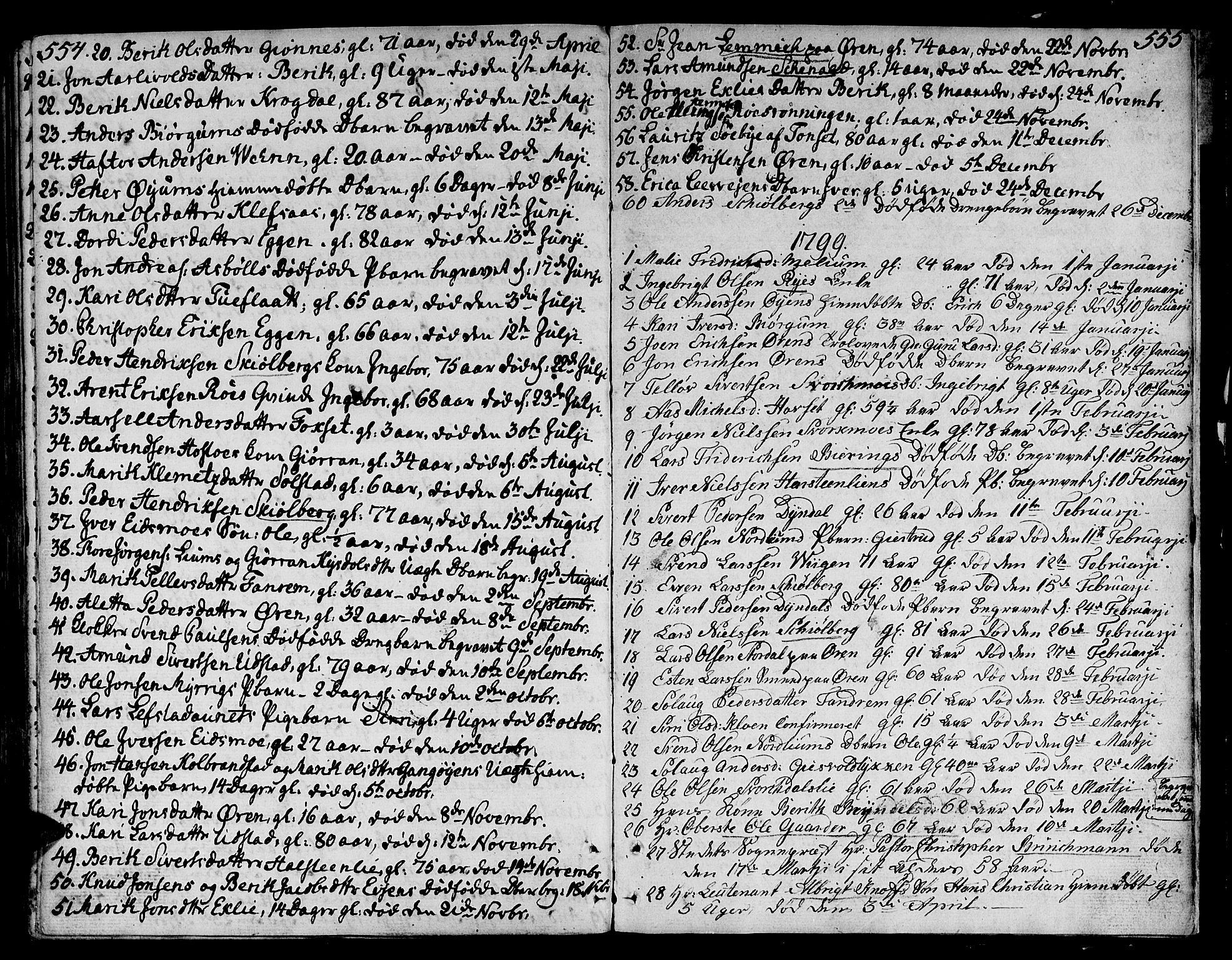 Ministerialprotokoller, klokkerbøker og fødselsregistre - Sør-Trøndelag, SAT/A-1456/668/L0802: Parish register (official) no. 668A02, 1776-1799, p. 554-555