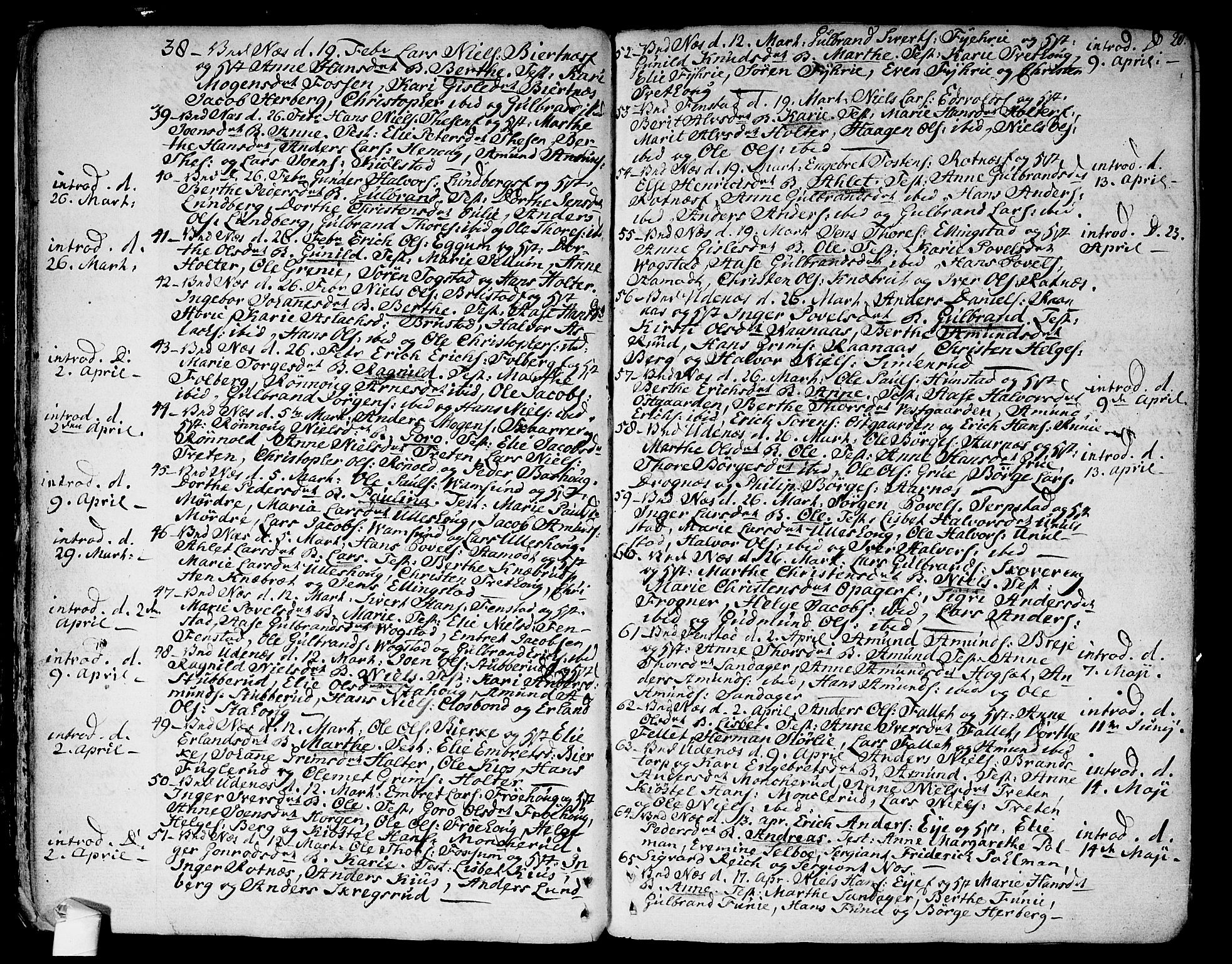 Nes prestekontor Kirkebøker, AV/SAO-A-10410/F/Fa/L0004: Parish register (official) no. I 4, 1781-1816, p. 20