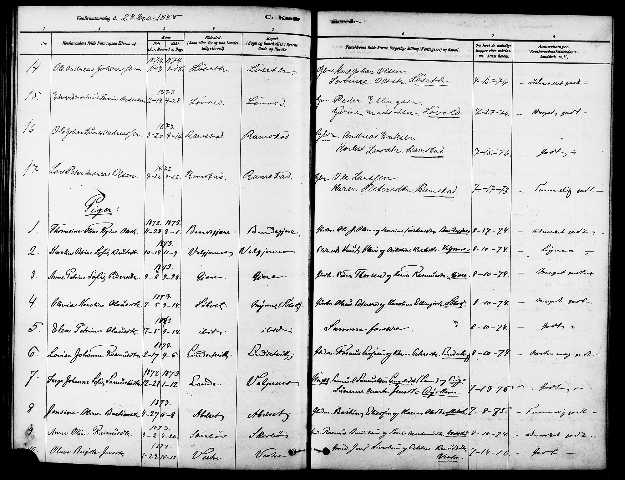 Ministerialprotokoller, klokkerbøker og fødselsregistre - Møre og Romsdal, AV/SAT-A-1454/522/L0315: Parish register (official) no. 522A10, 1878-1890
