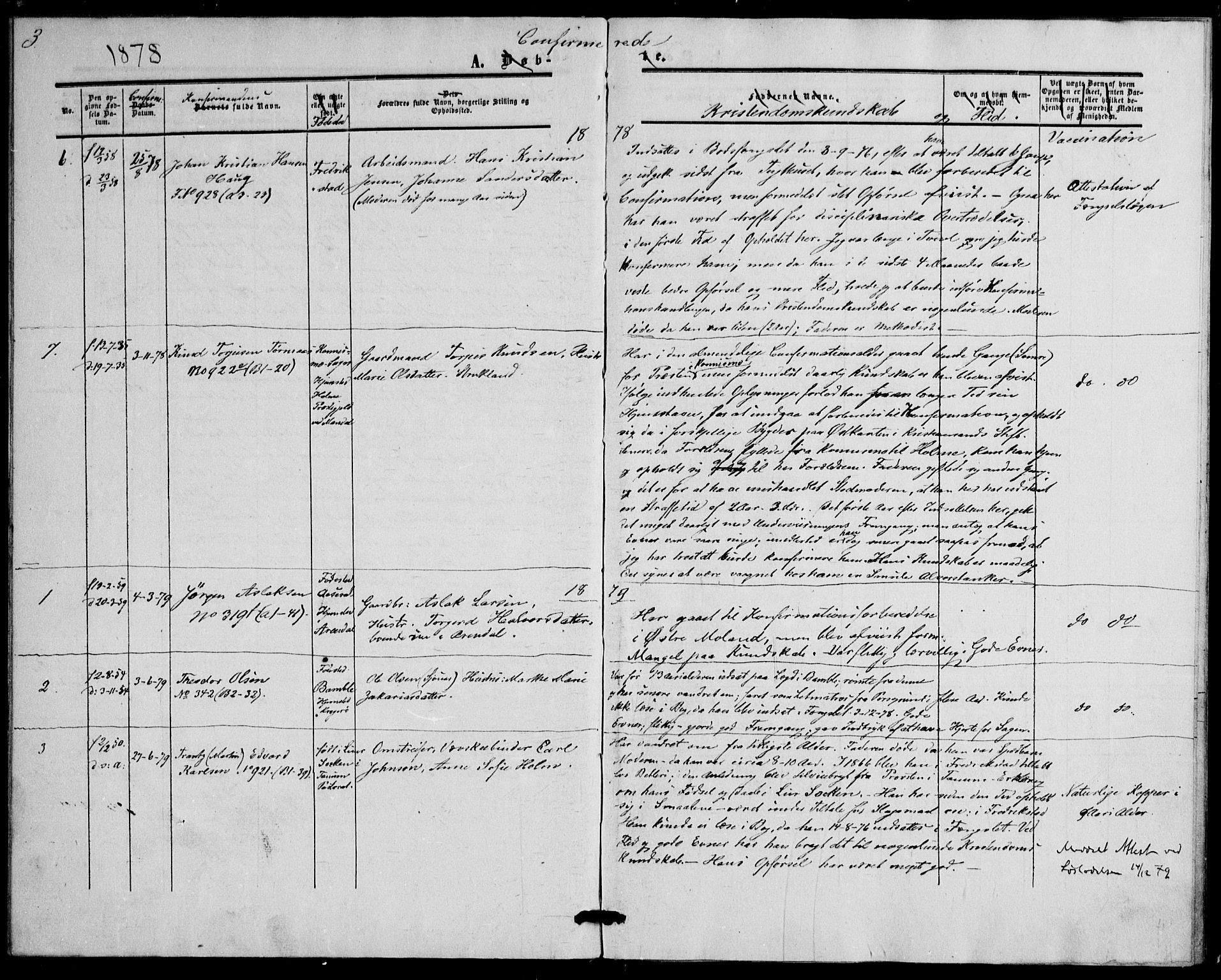 Botsfengslet prestekontor kirkebøker, SAO/A-11688a: Parish register (official) no. 1, 1853-1880, p. 3