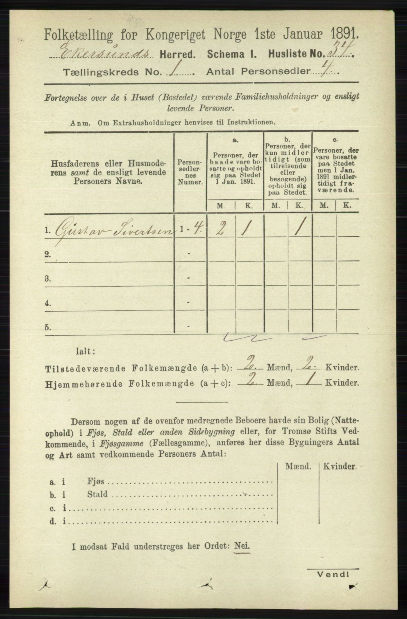 RA, 1891 census for 1116 Eigersund herred, 1891, p. 55