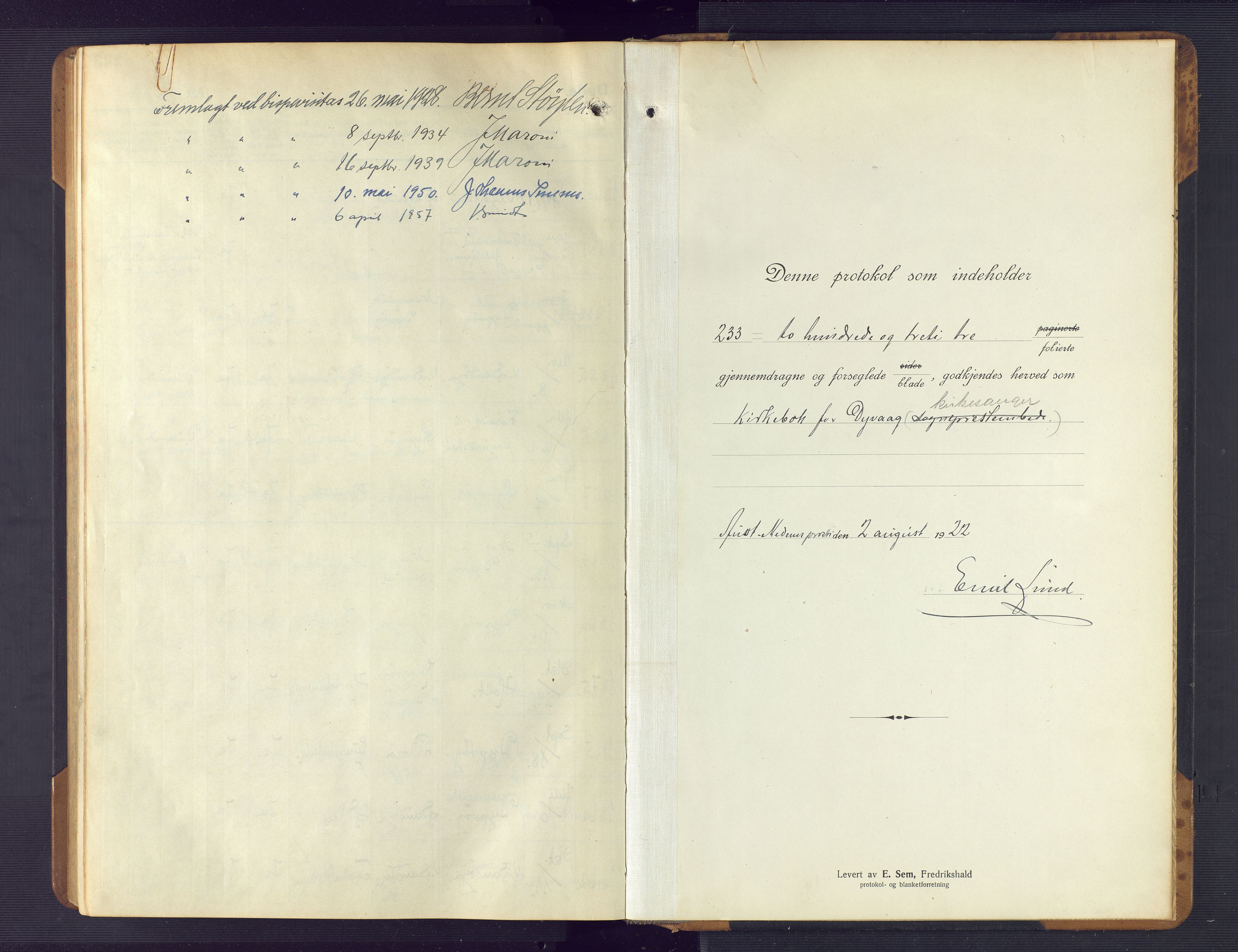 Dypvåg sokneprestkontor, SAK/1111-0007/F/Fb/Fba/L0015: Parish register (copy) no. B 15, 1922-1949