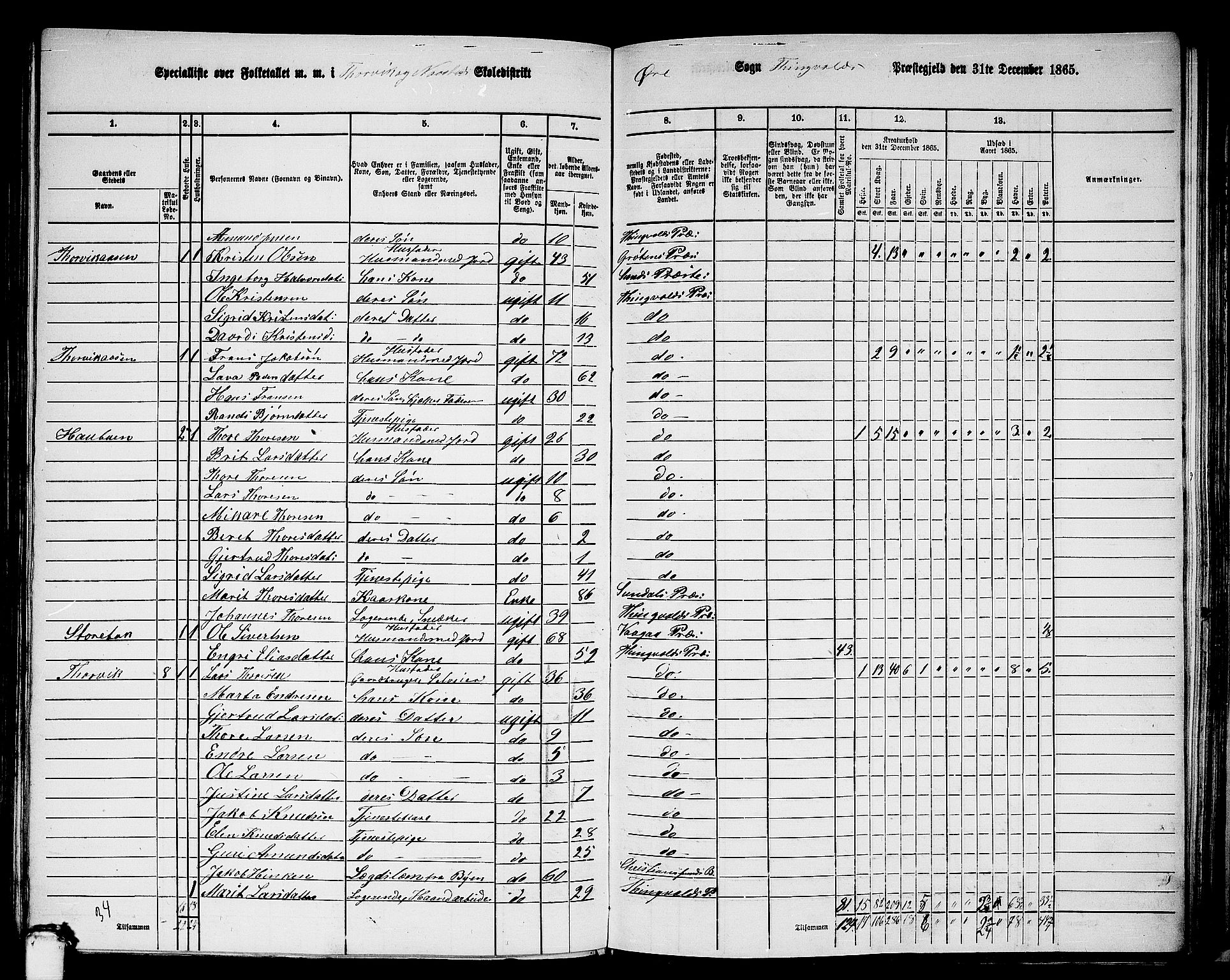 RA, 1865 census for Tingvoll, 1865, p. 166