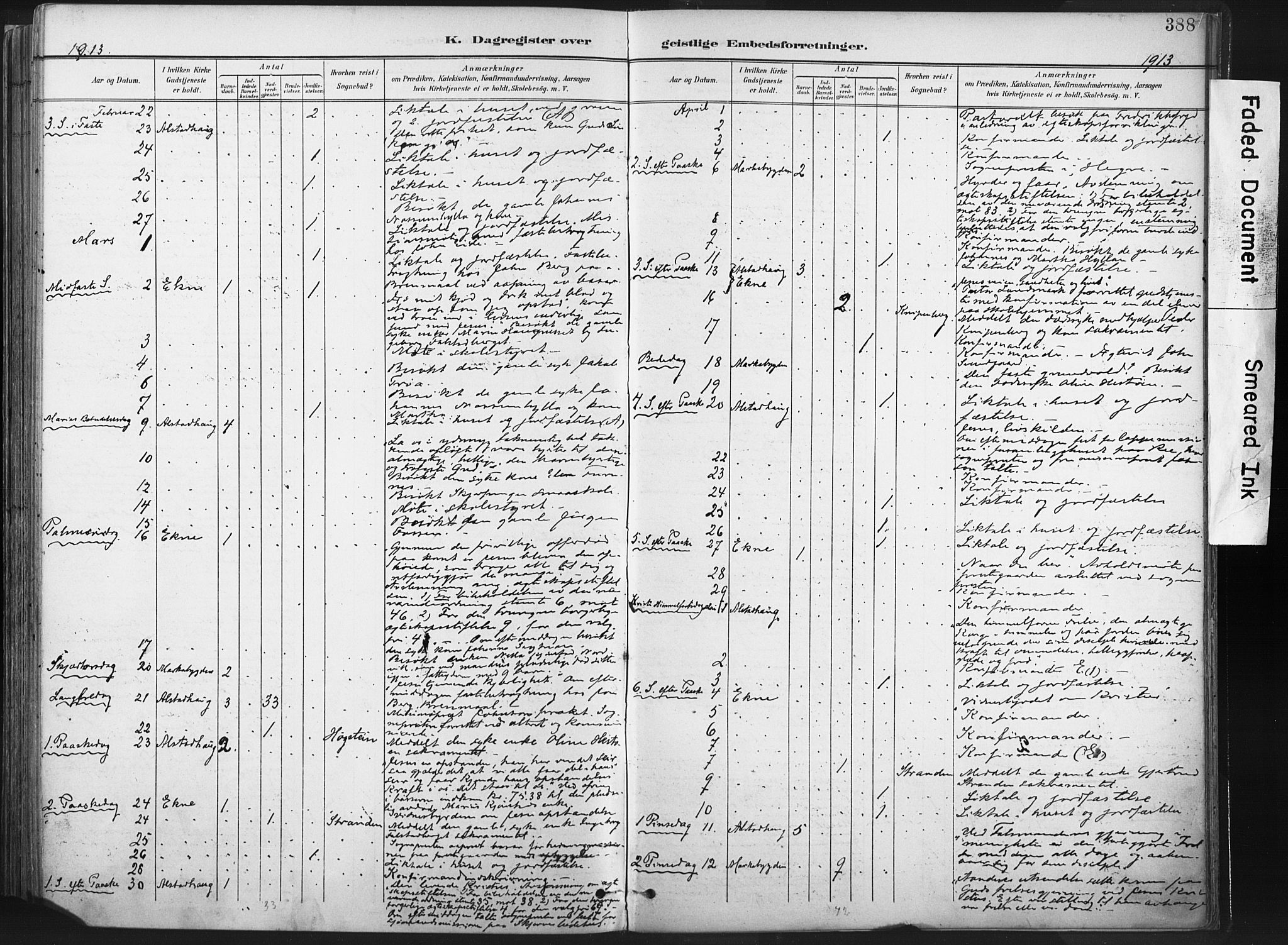 Ministerialprotokoller, klokkerbøker og fødselsregistre - Nord-Trøndelag, SAT/A-1458/717/L0162: Parish register (official) no. 717A12, 1898-1923, p. 388