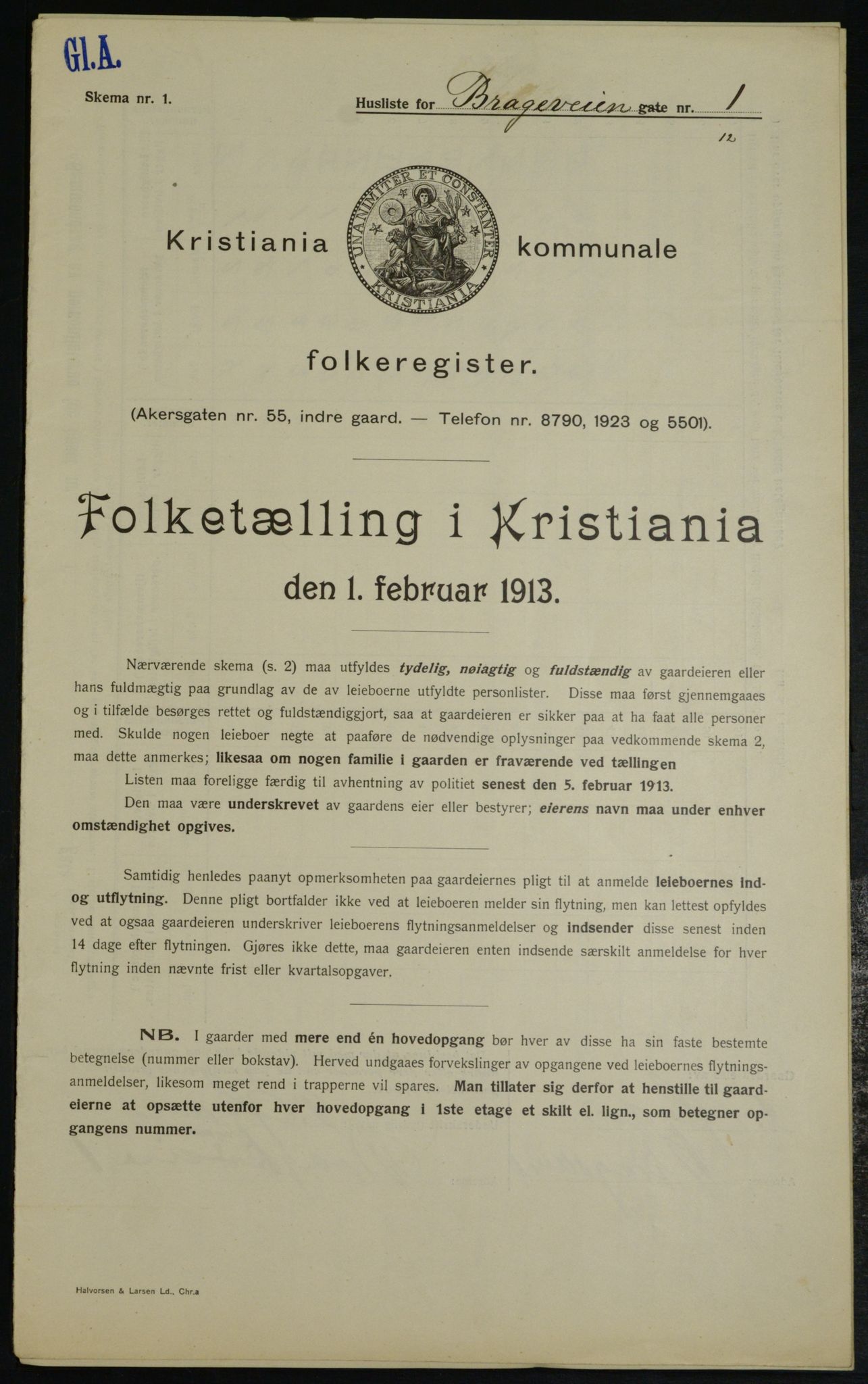 OBA, Municipal Census 1913 for Kristiania, 1913, p. 7937