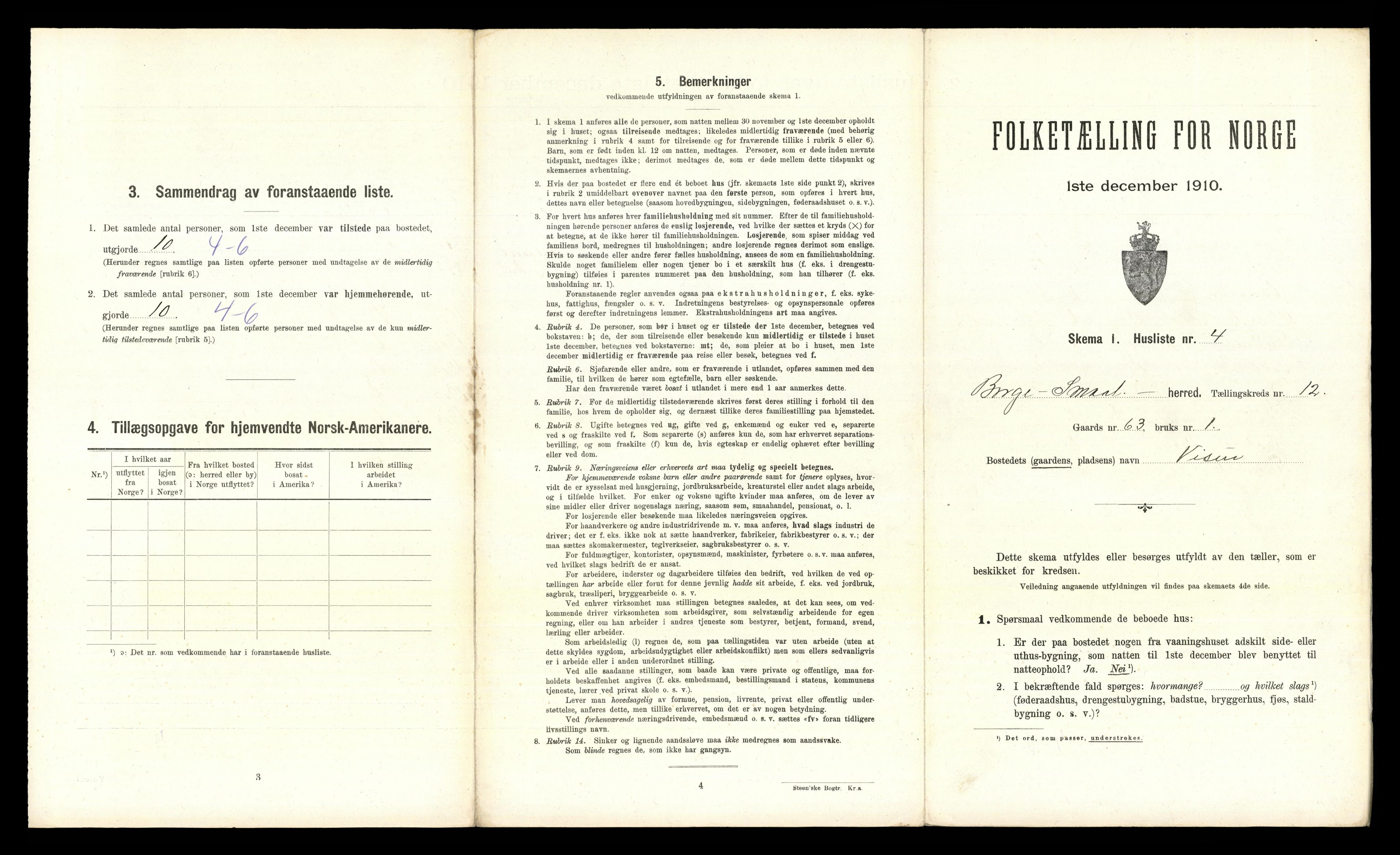 RA, 1910 census for Borge, 1910, p. 1740