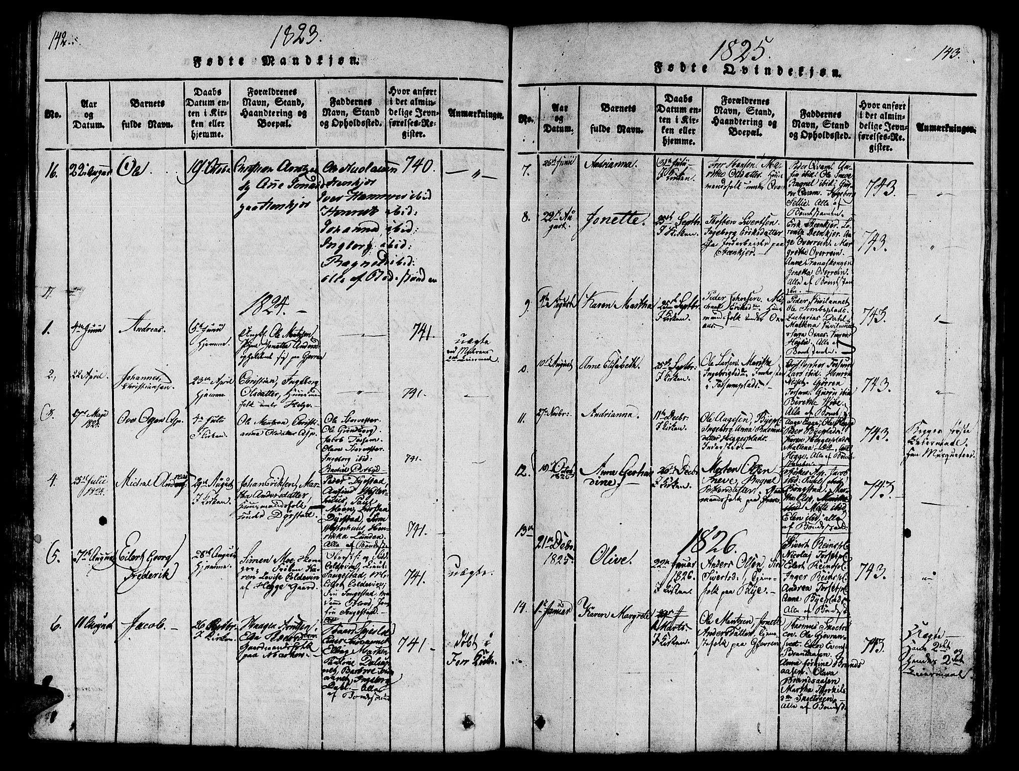 Ministerialprotokoller, klokkerbøker og fødselsregistre - Nord-Trøndelag, SAT/A-1458/746/L0441: Parish register (official) no. 746A03 /3, 1816-1827, p. 142-143