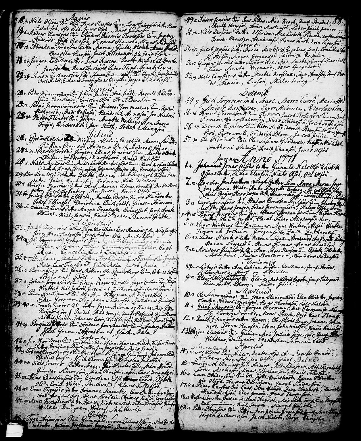 Skien kirkebøker, SAKO/A-302/G/Ga/L0001: Parish register (copy) no. 1, 1756-1791, p. 88