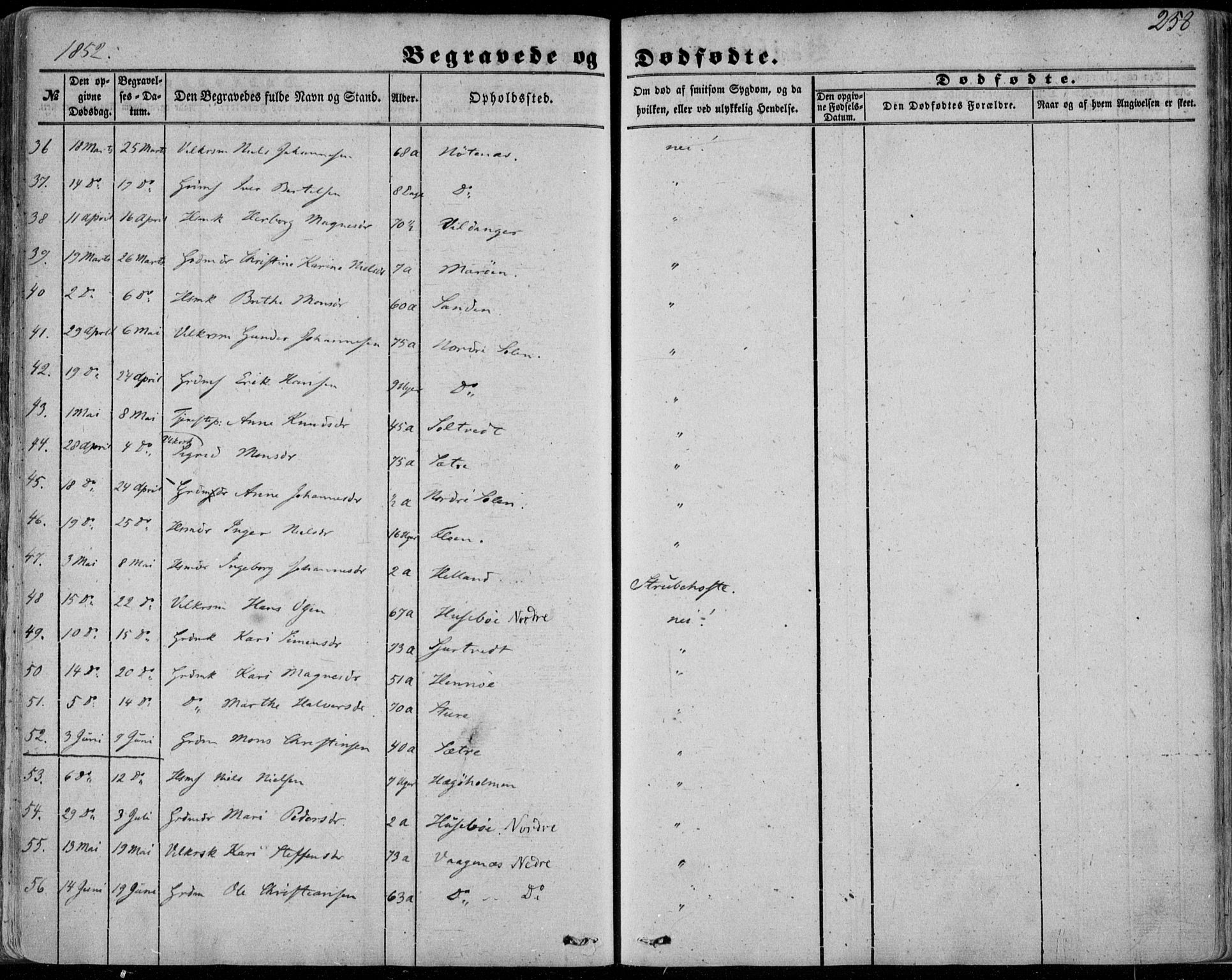 Manger sokneprestembete, AV/SAB-A-76801/H/Haa: Parish register (official) no. A 6, 1849-1859, p. 258