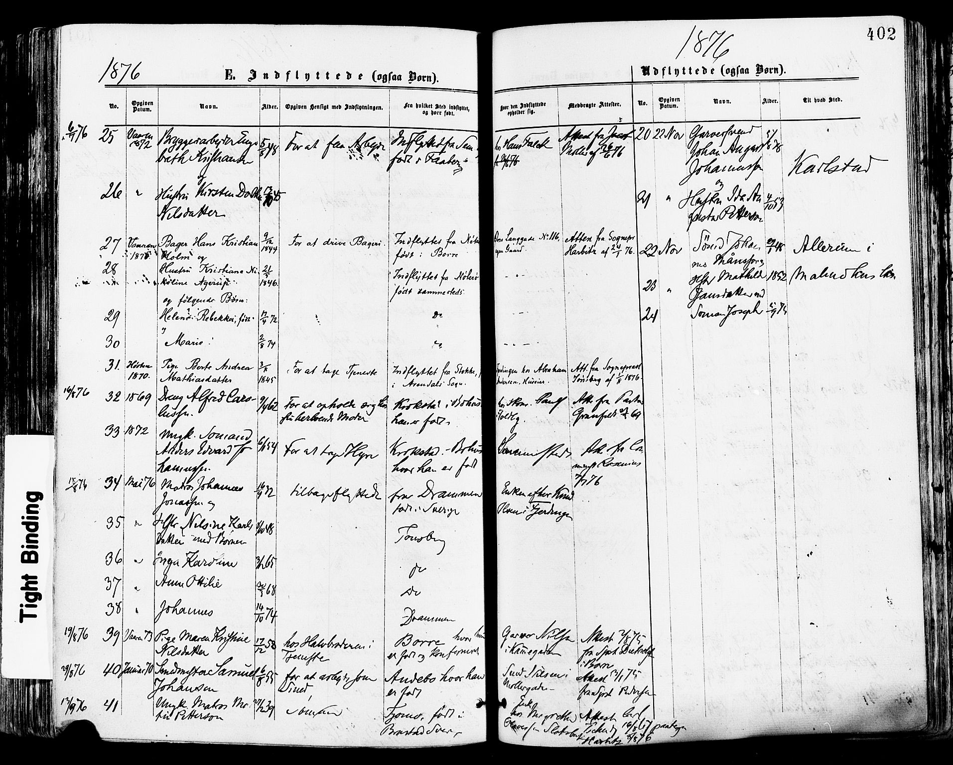 Tønsberg kirkebøker, AV/SAKO-A-330/F/Fa/L0010: Parish register (official) no. I 10, 1874-1880, p. 402