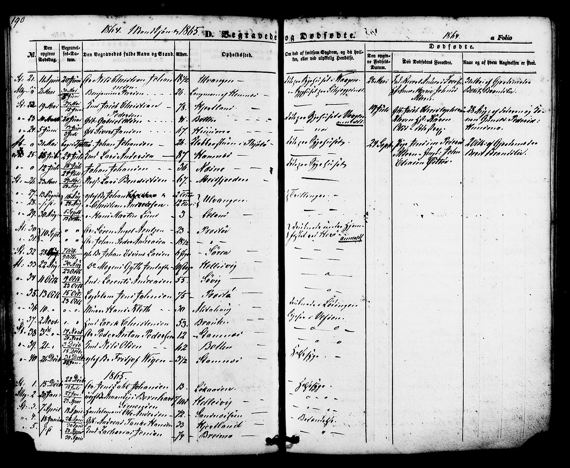 Ministerialprotokoller, klokkerbøker og fødselsregistre - Nordland, AV/SAT-A-1459/830/L0448: Parish register (official) no. 830A12, 1855-1878, p. 190