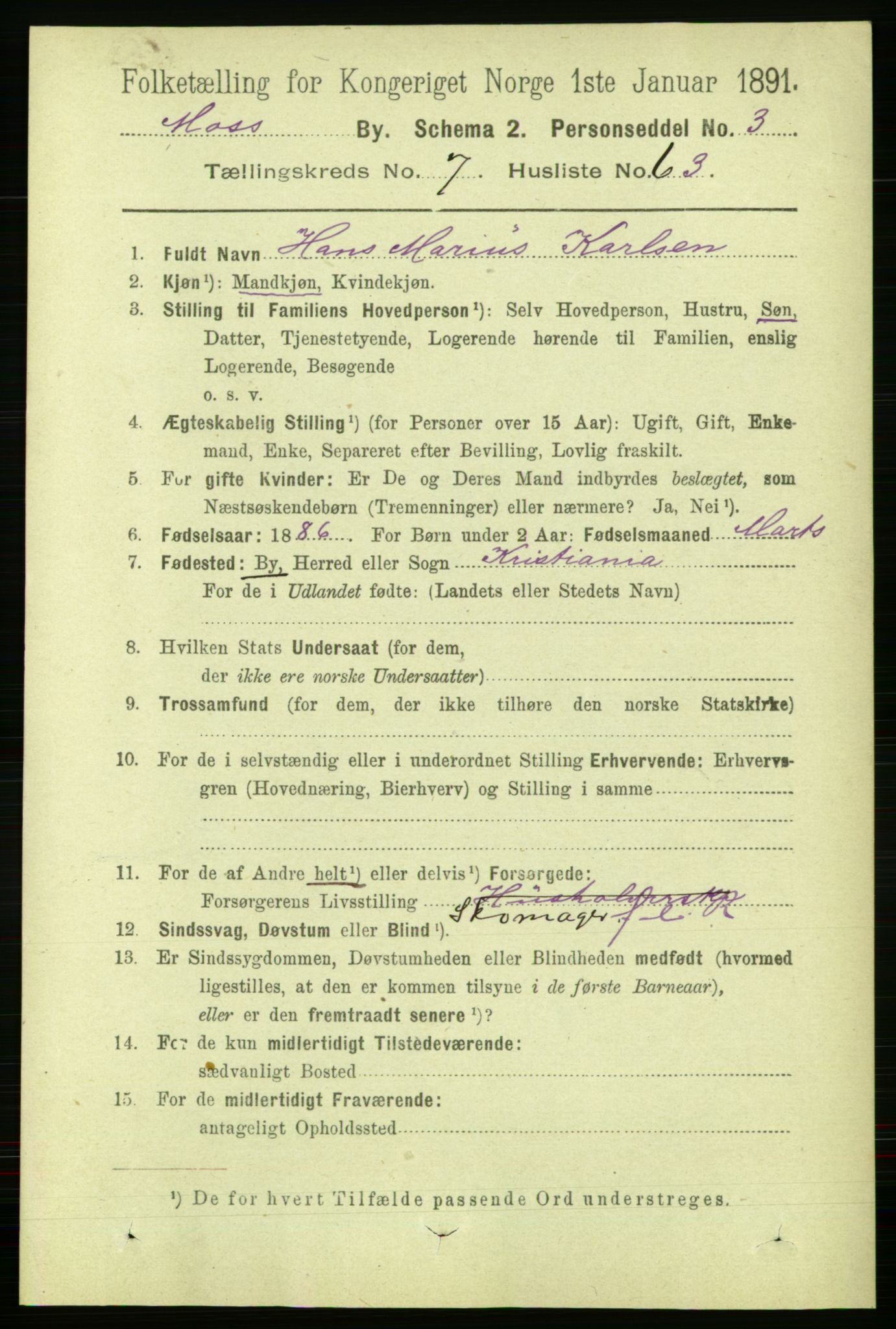 RA, 1891 census for 0104 Moss, 1891, p. 4240