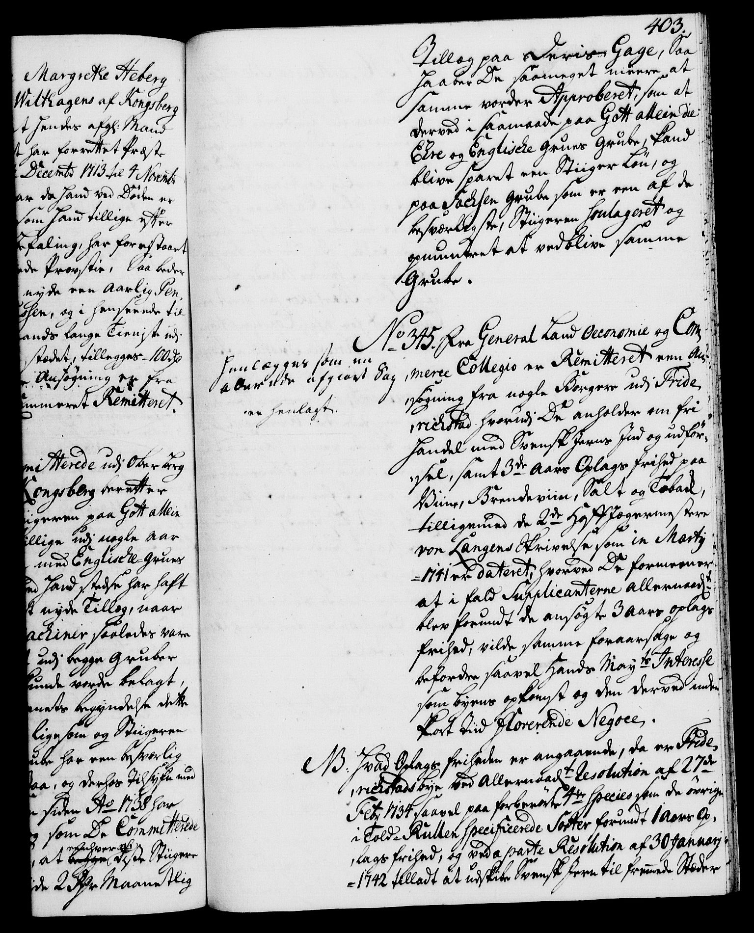 Rentekammeret, Kammerkanselliet, RA/EA-3111/G/Gh/Gha/L0024: Norsk ekstraktmemorialprotokoll (merket RK 53.69), 1742-1743, p. 403