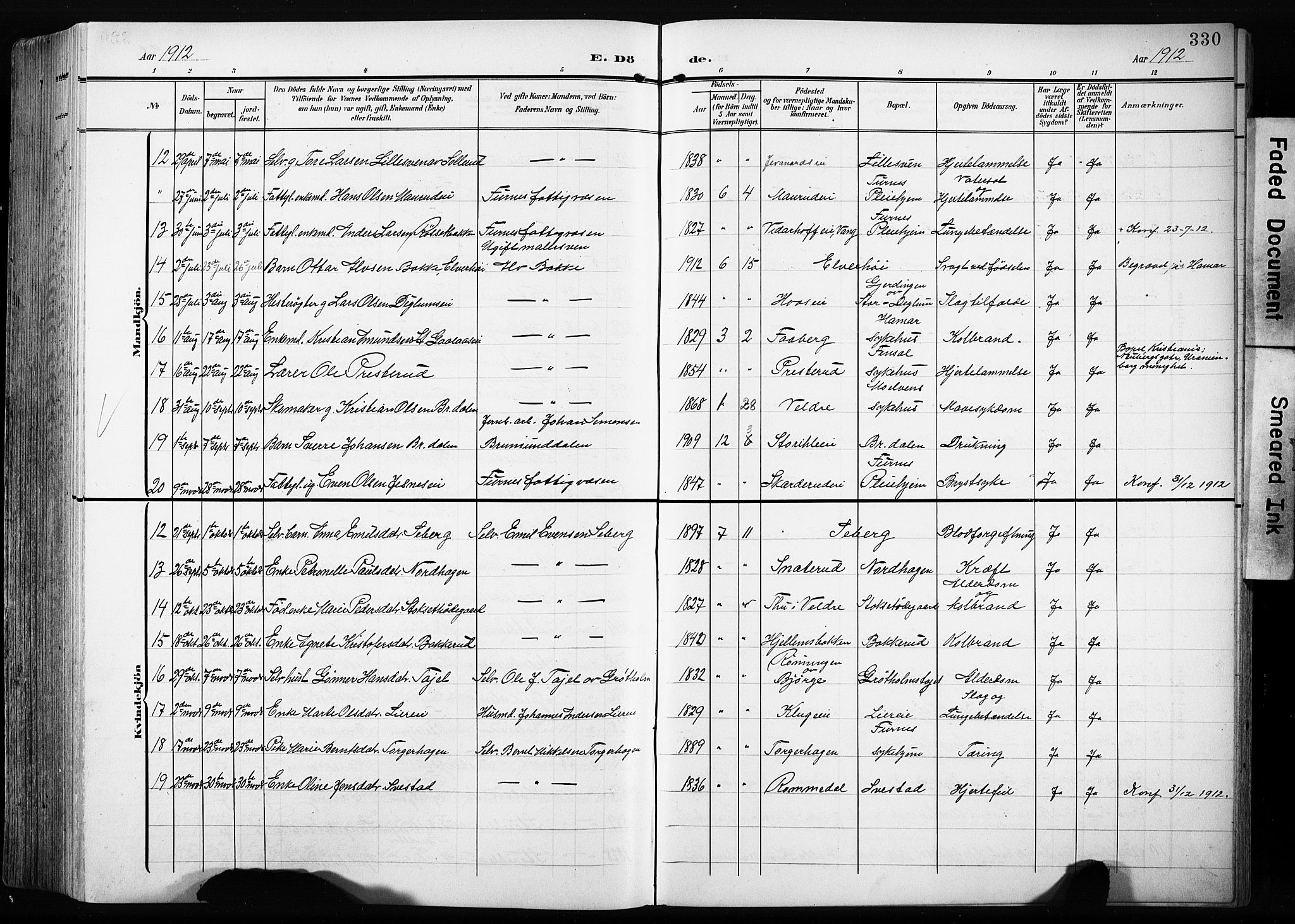 Furnes prestekontor, AV/SAH-PREST-012/L/La/L0001: Parish register (copy) no. 1, 1904-1933, p. 330