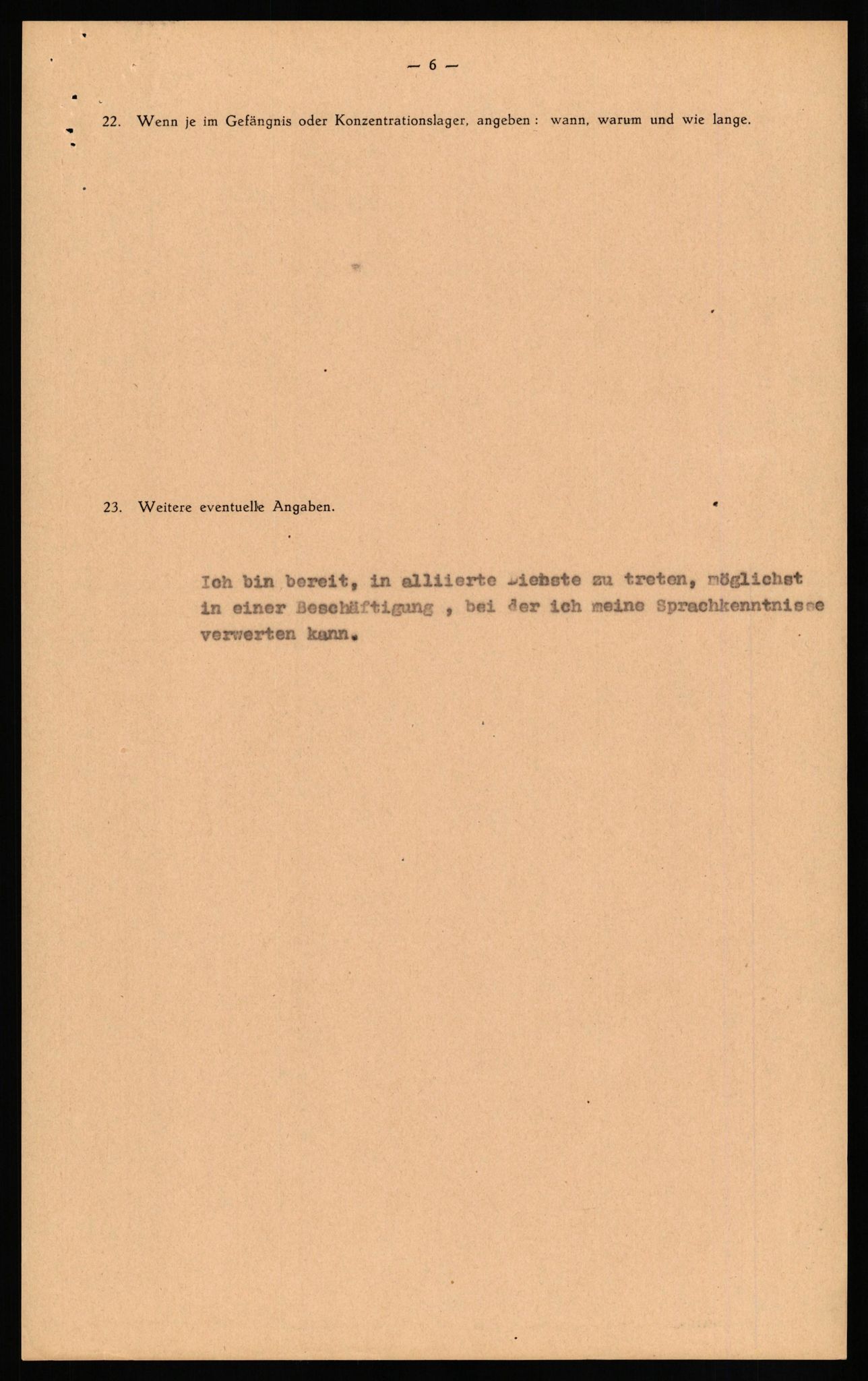 Forsvaret, Forsvarets overkommando II, AV/RA-RAFA-3915/D/Db/L0025: CI Questionaires. Tyske okkupasjonsstyrker i Norge. Tyskere., 1945-1946, p. 323