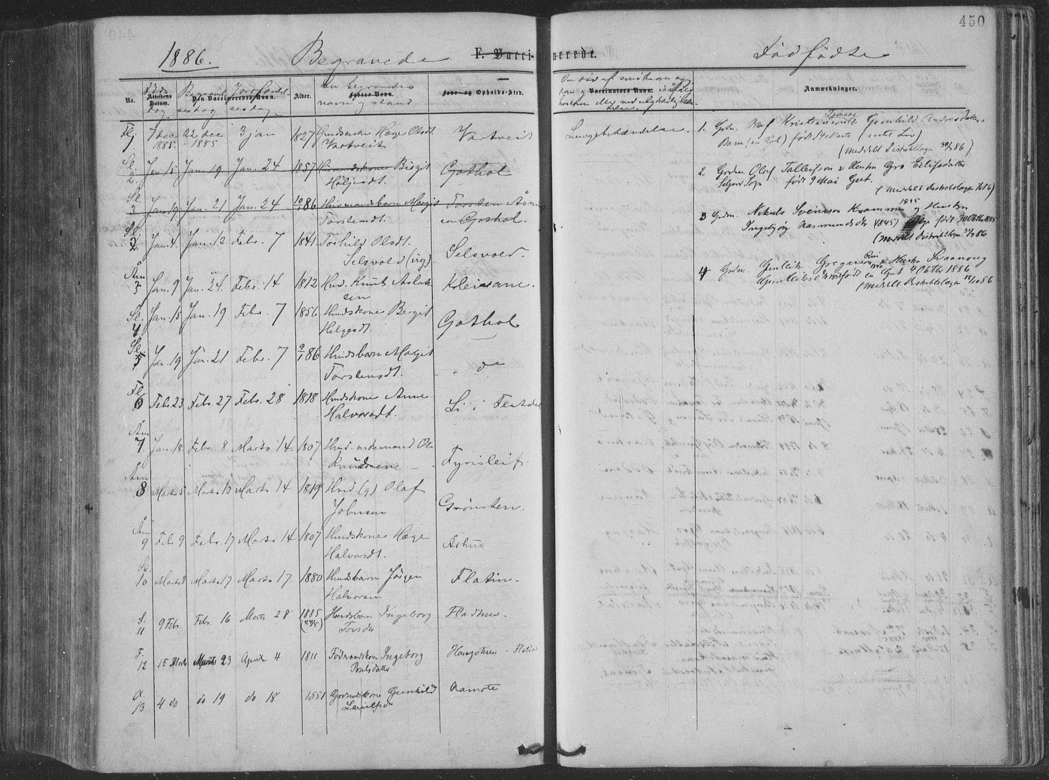 Seljord kirkebøker, AV/SAKO-A-20/F/Fa/L0014: Parish register (official) no. I 14, 1877-1886, p. 450