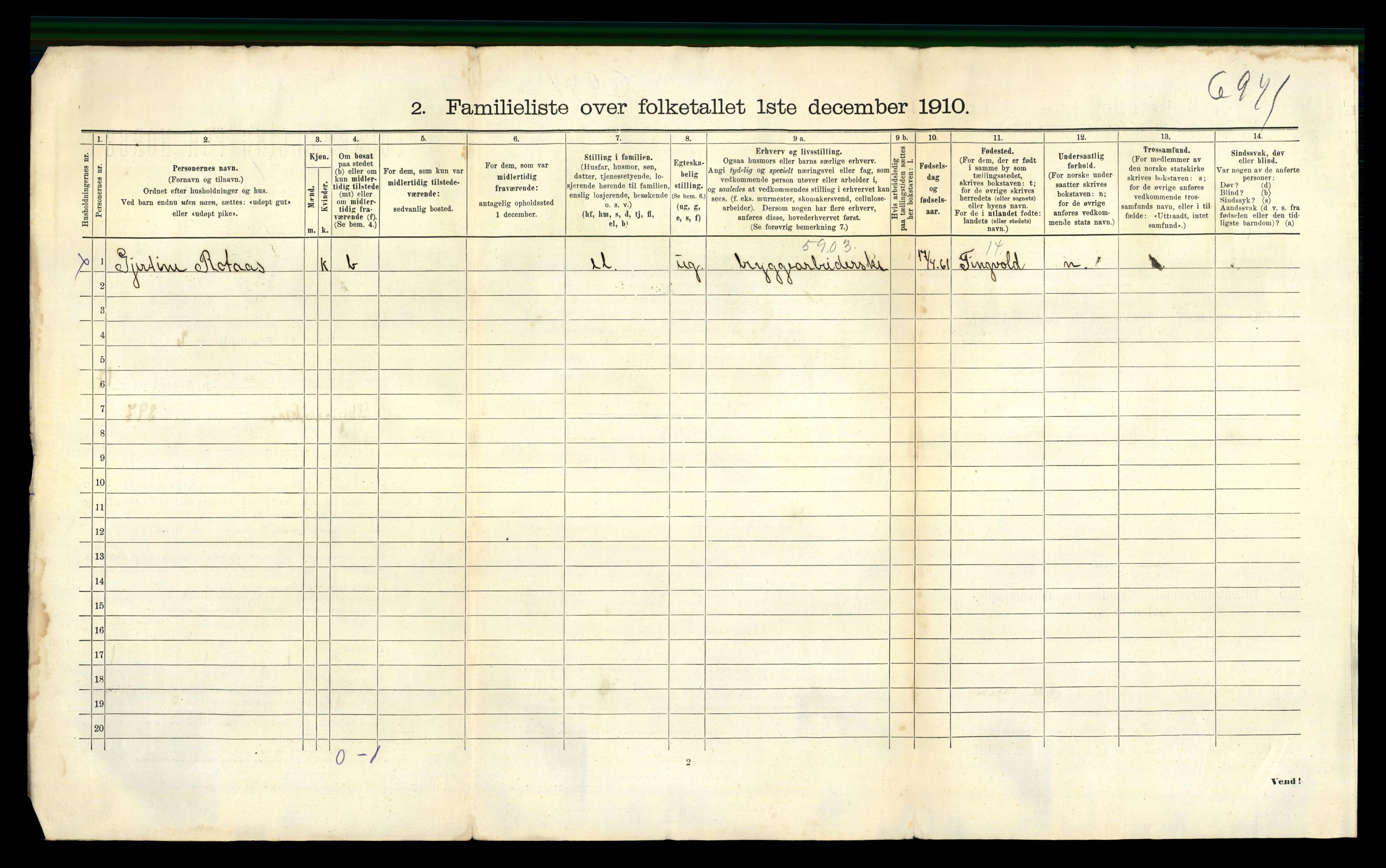 RA, 1910 census for Kristiansund, 1910, p. 5900