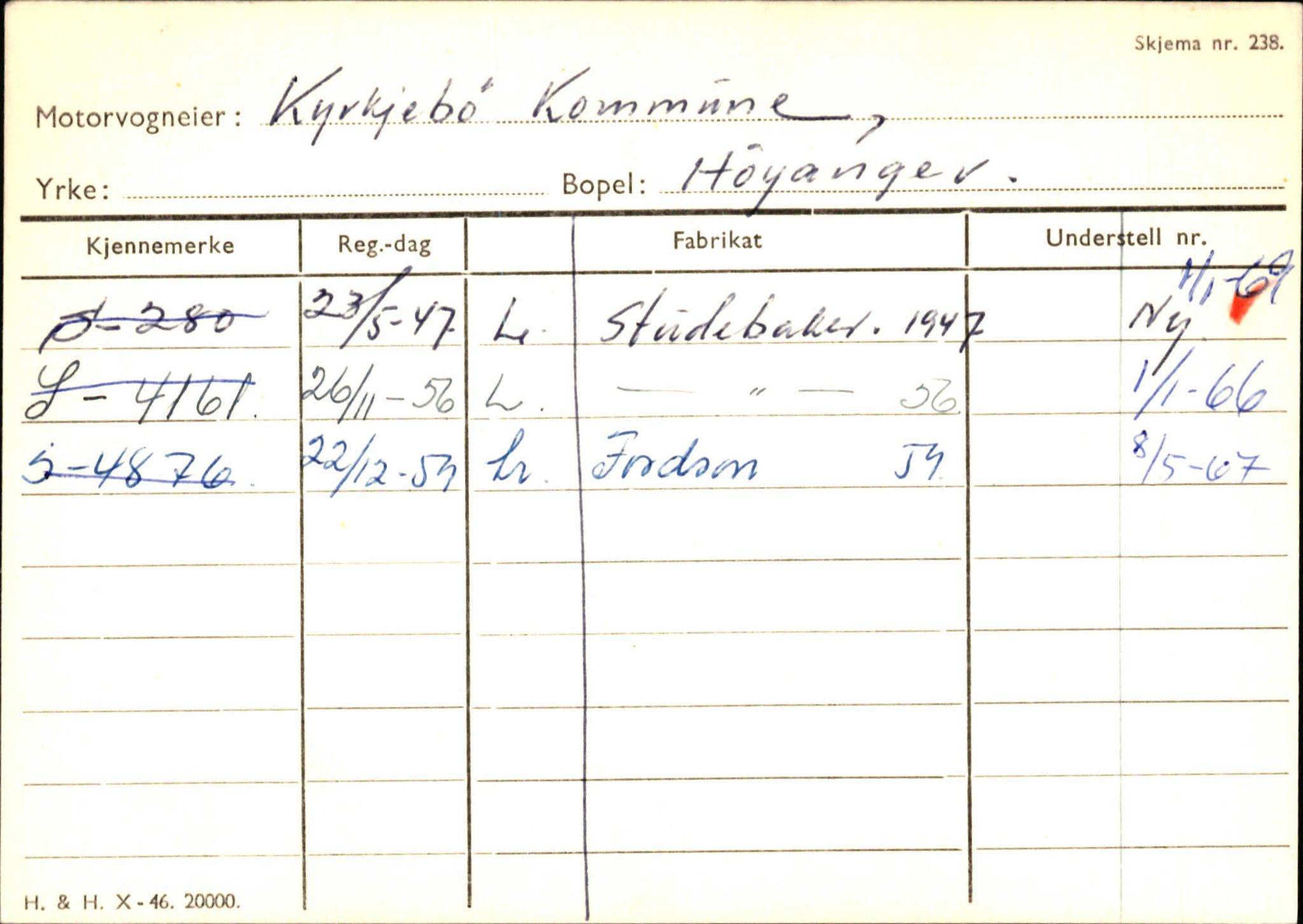 Statens vegvesen, Sogn og Fjordane vegkontor, AV/SAB-A-5301/4/F/L0130: Eigarregister Eid T-Å. Høyanger A-O, 1945-1975, p. 1899