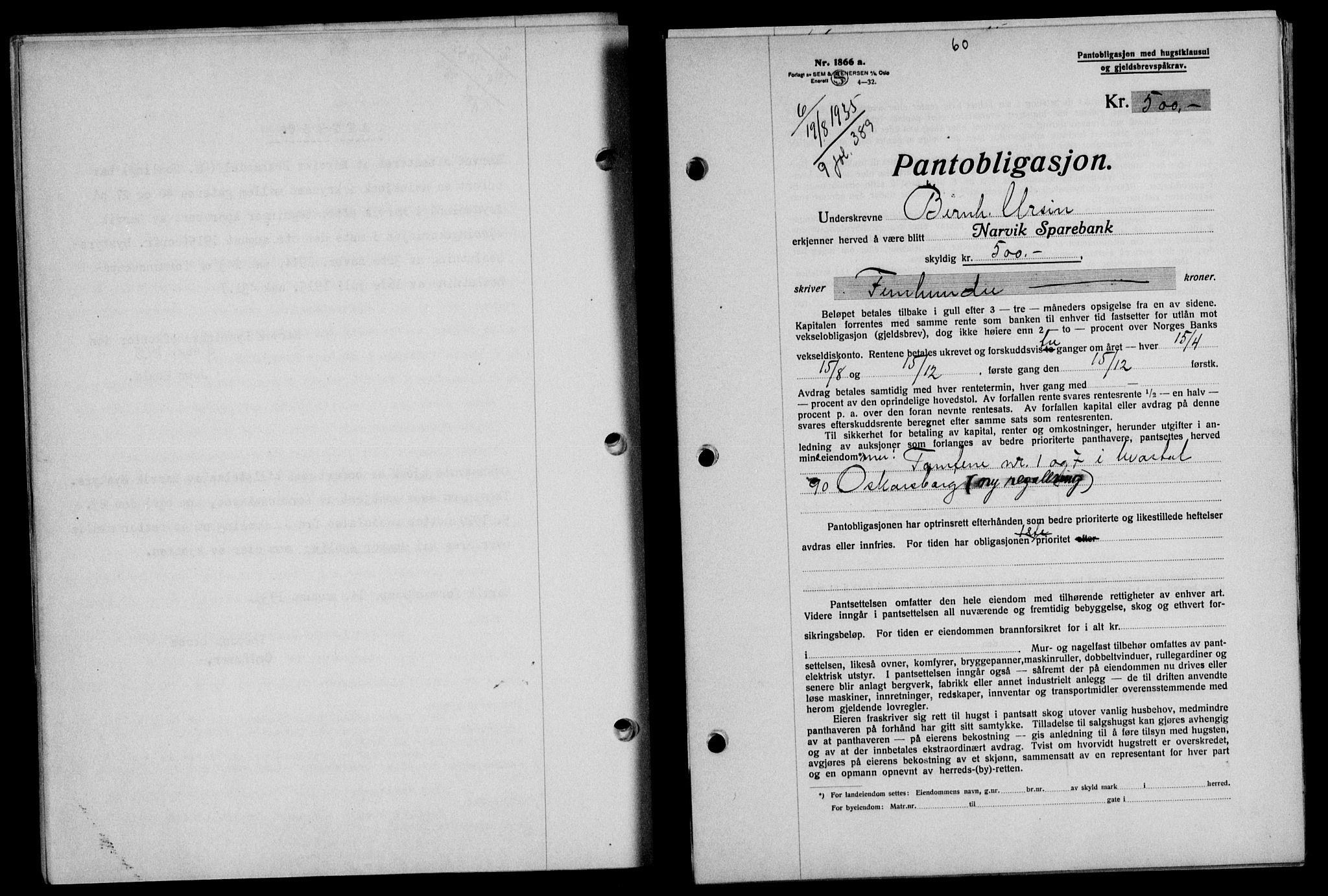 Narvik sorenskriveri, SAT/A-0002/1/2/2C/2Ca/L0011: Mortgage book no. 14, 1935-1937, Deed date: 19.08.1935