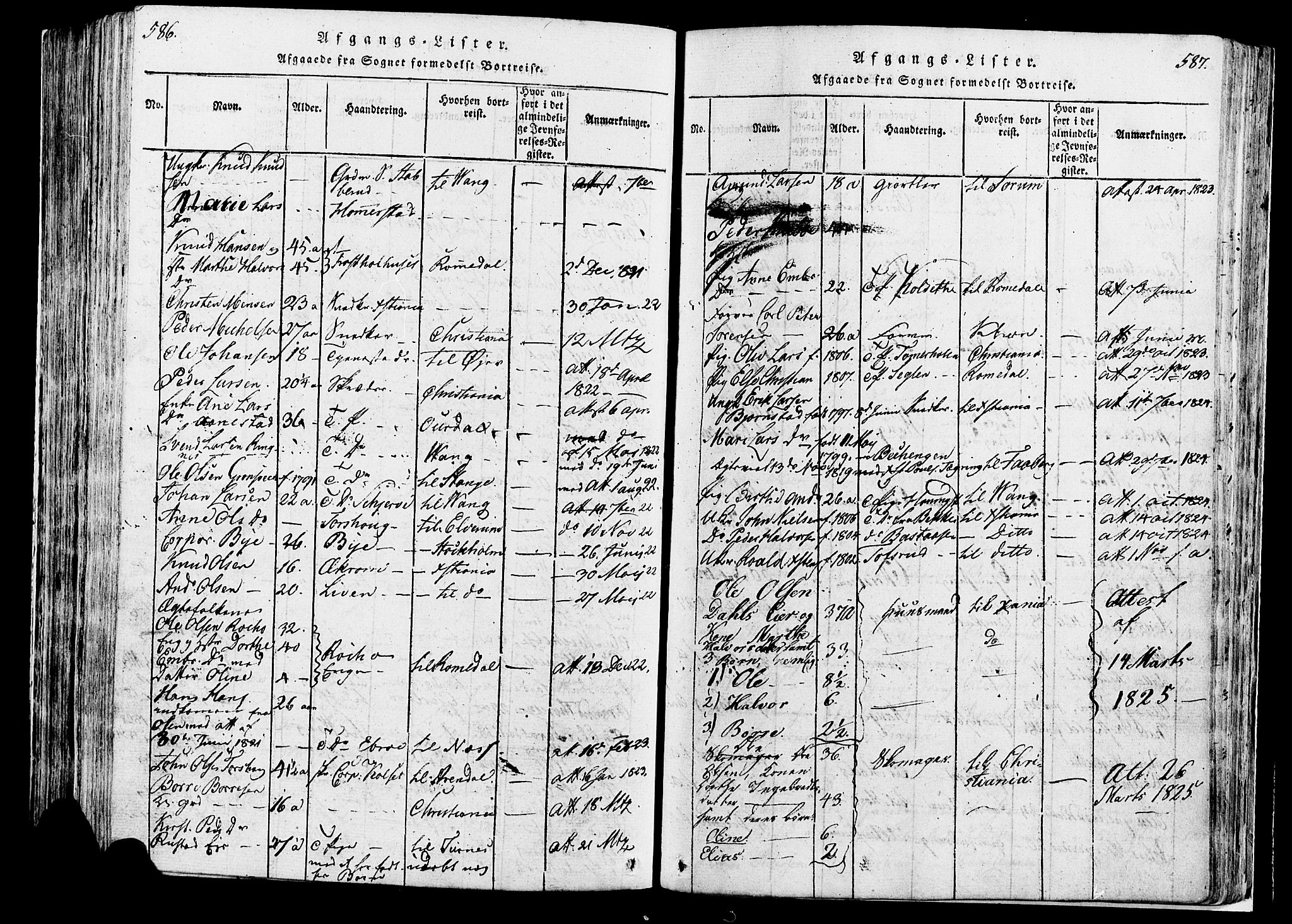 Løten prestekontor, AV/SAH-PREST-022/K/Ka/L0005: Parish register (official) no. 5, 1814-1832, p. 586-587