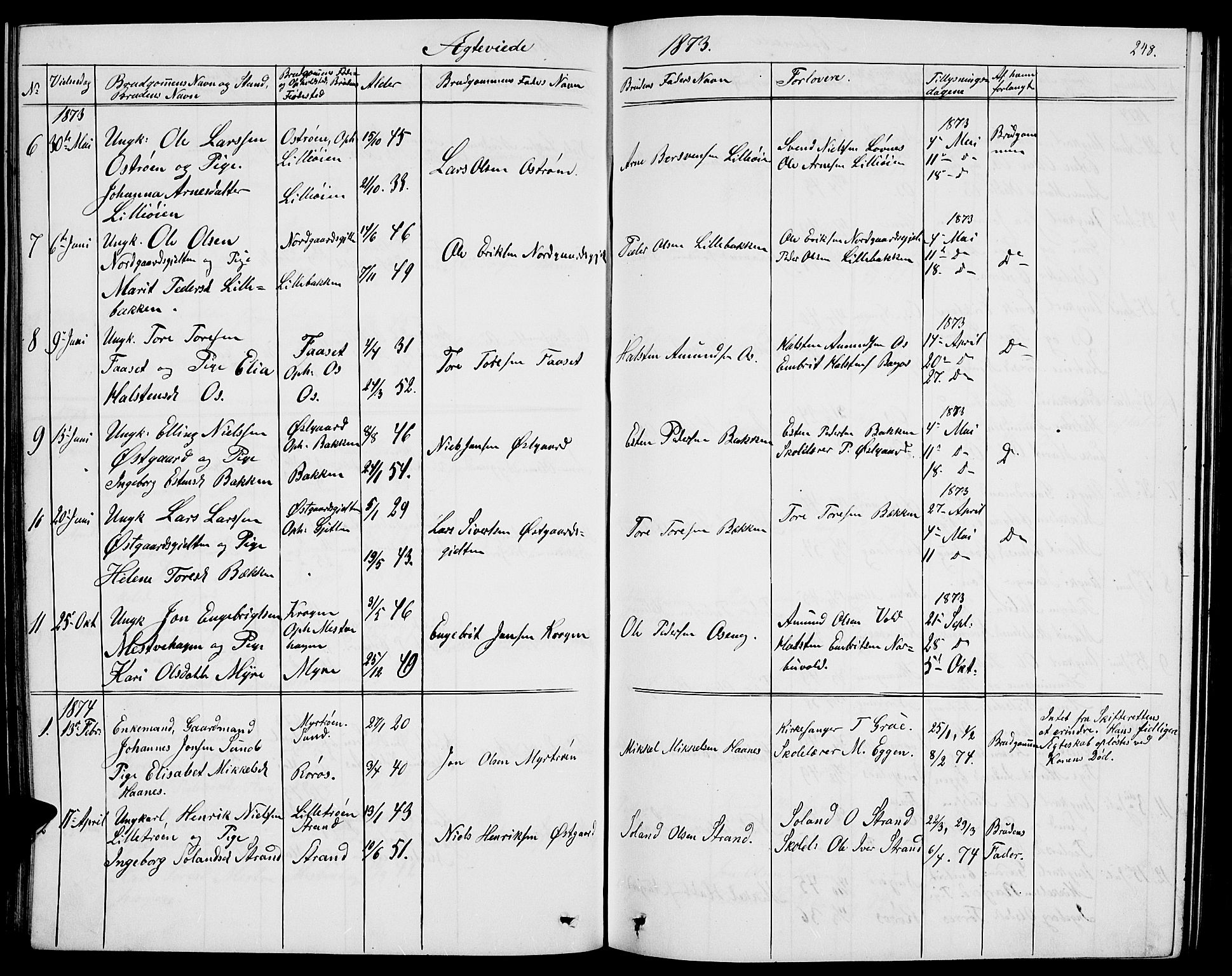 Tolga prestekontor, AV/SAH-PREST-062/L/L0004: Parish register (copy) no. 4, 1845-1887, p. 248