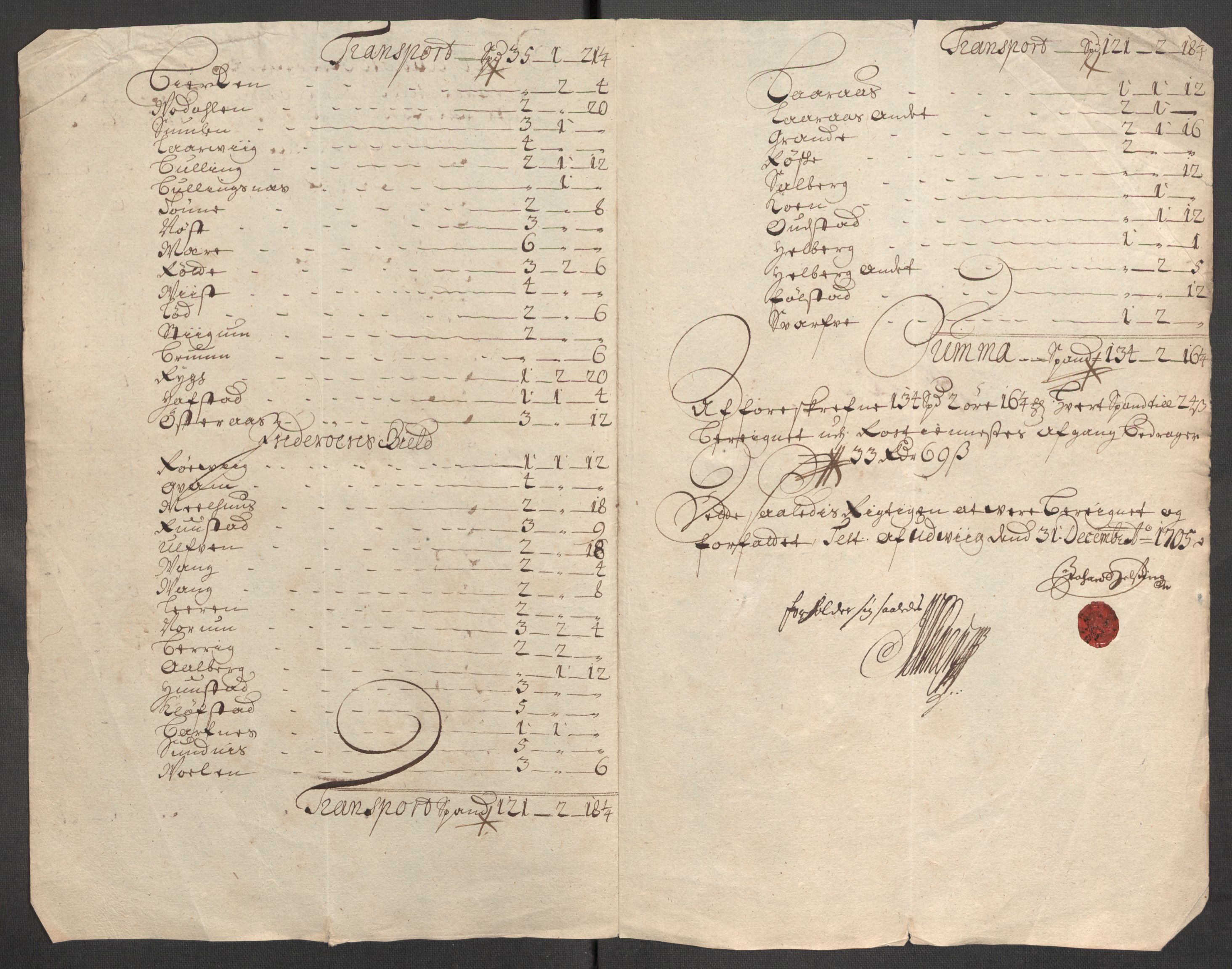 Rentekammeret inntil 1814, Reviderte regnskaper, Fogderegnskap, RA/EA-4092/R63/L4314: Fogderegnskap Inderøy, 1705, p. 216